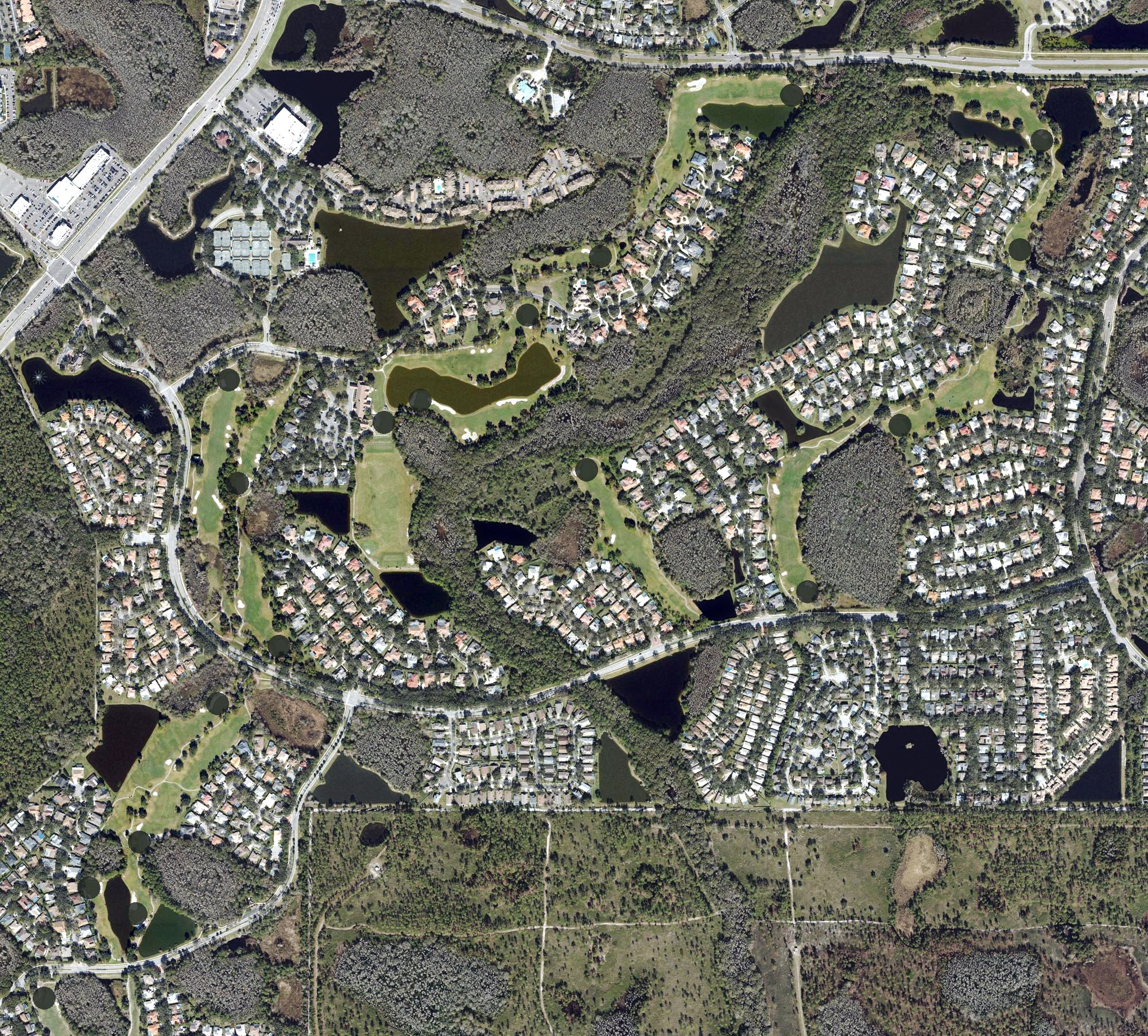Aerial view of Hunter’s Green Country Club, FL
