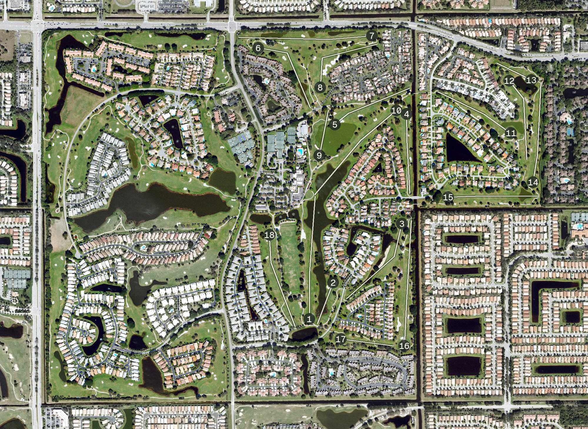 Aerial view of Indian Spring Country Club, FL