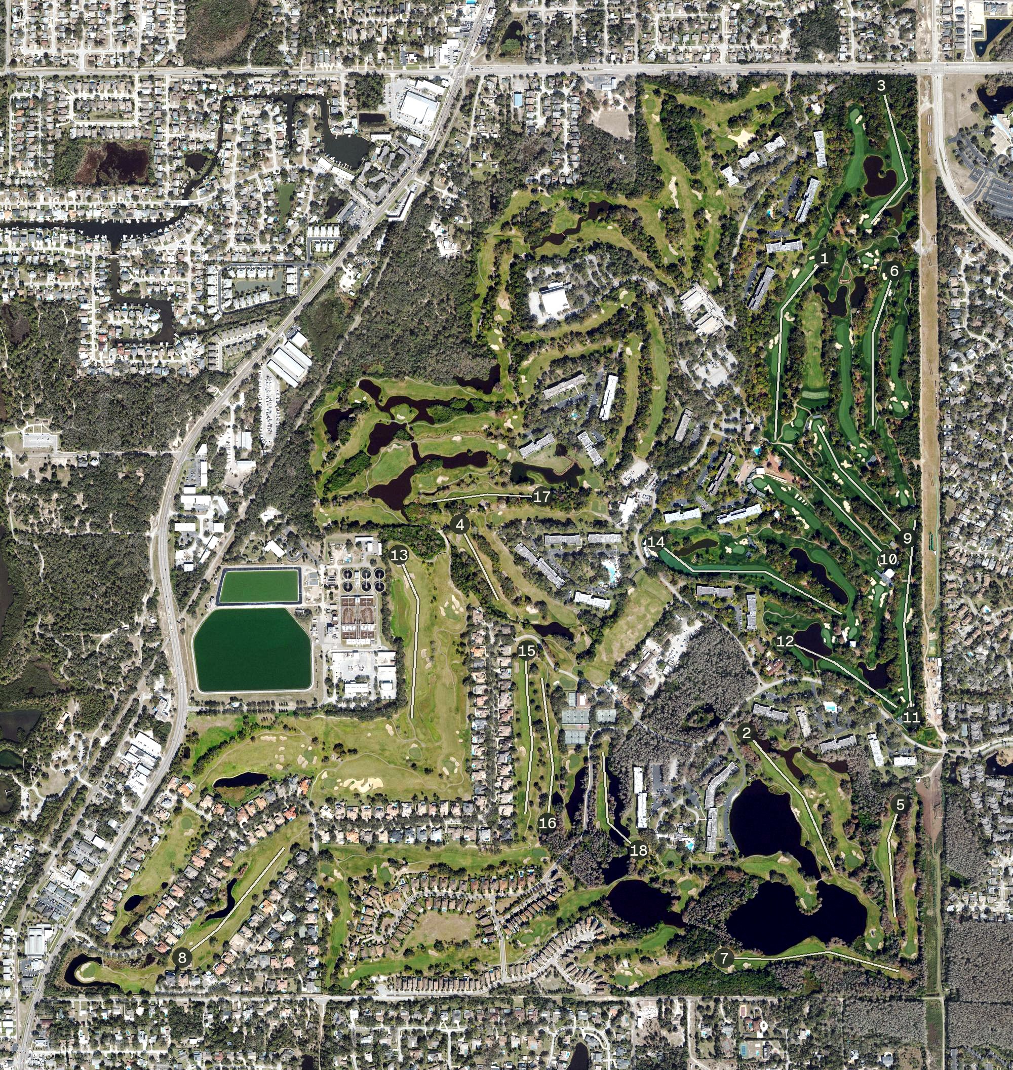 Aerial view of Innisbrook Golf Resort, FL
