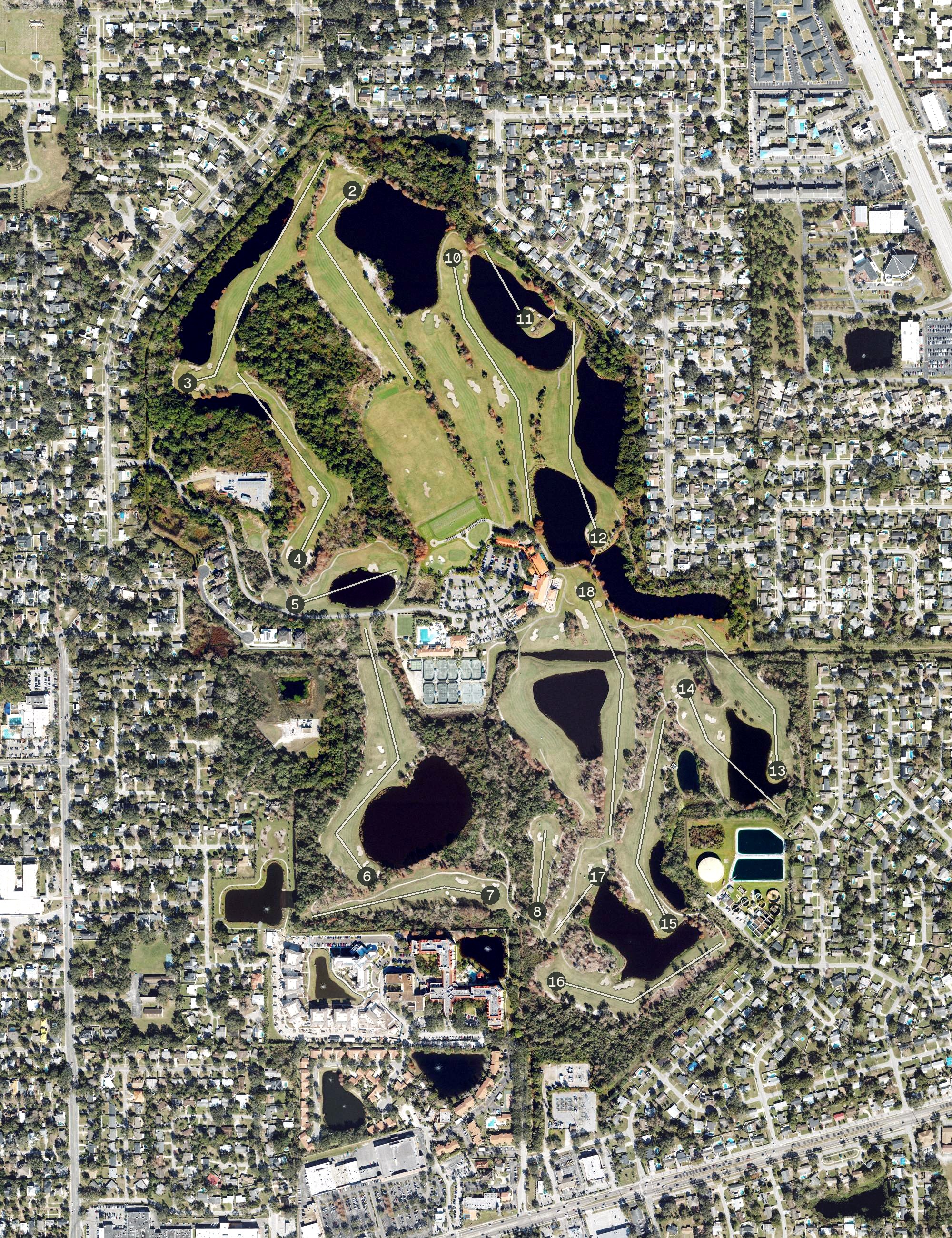 Aerial view of Interlachen Country Club, FL