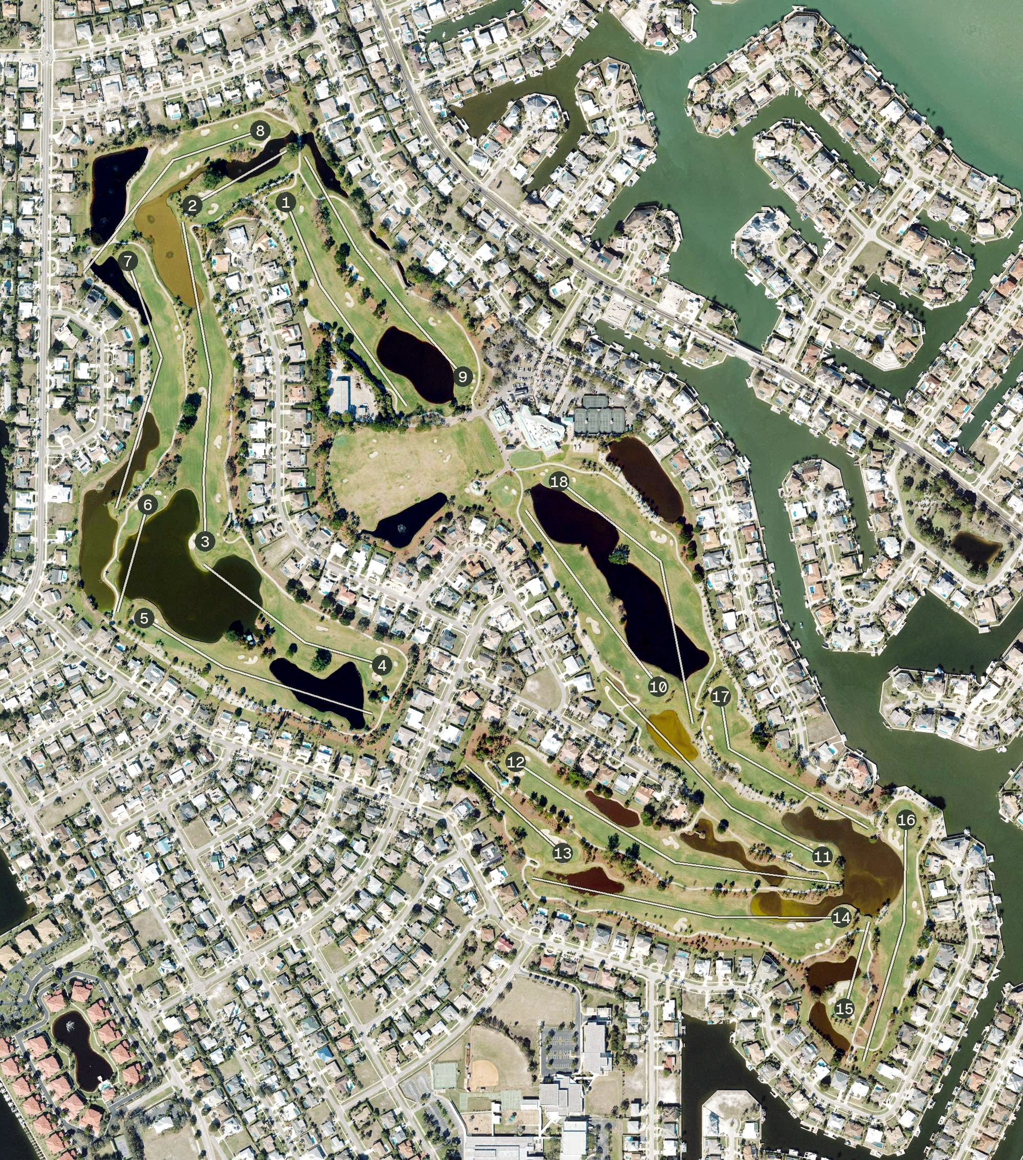 Aerial view of Island Country Club, FL