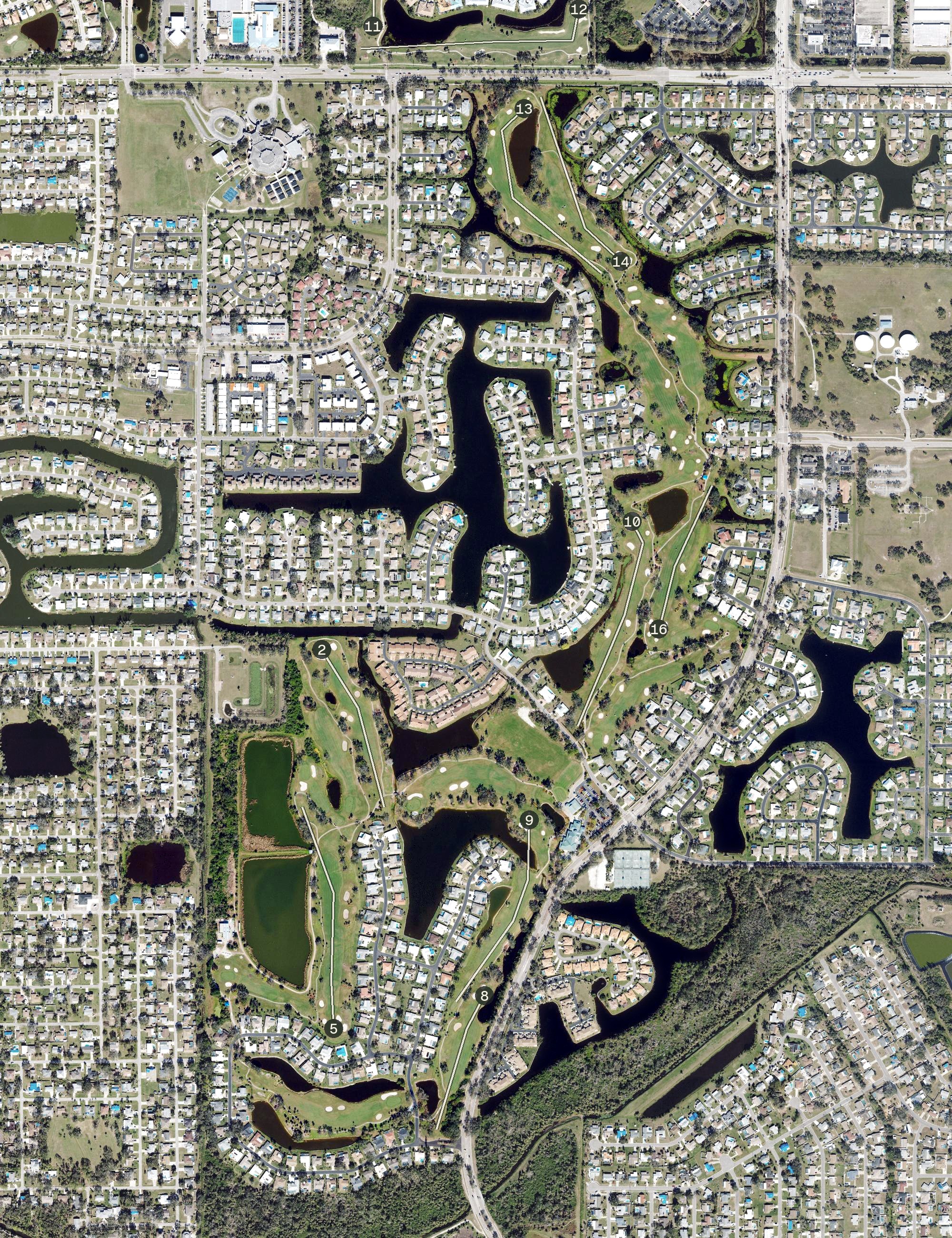 Aerial view of Jacaranda West Country Club, FL