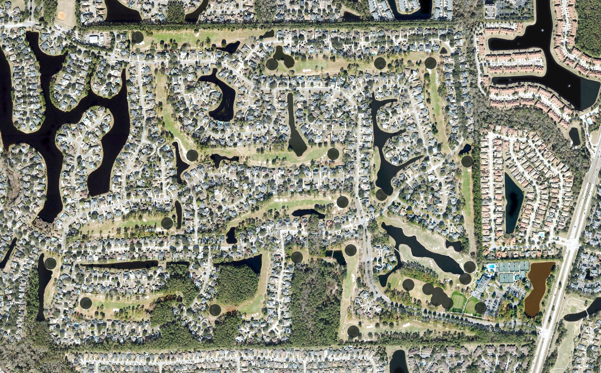 Aerial view of Jacksonville Golf & Country Club, FL