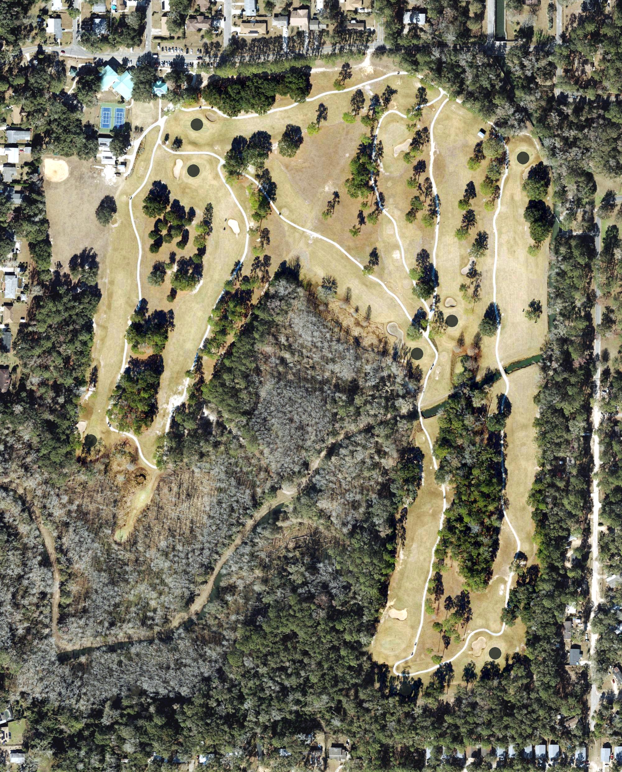 Aerial view of Jake Gaither Golf Course, FL