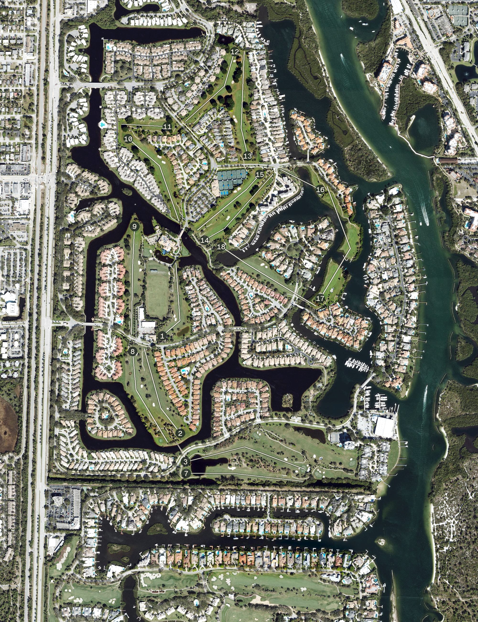 Aerial view of Jonathan's Landing Golf Club, FL
