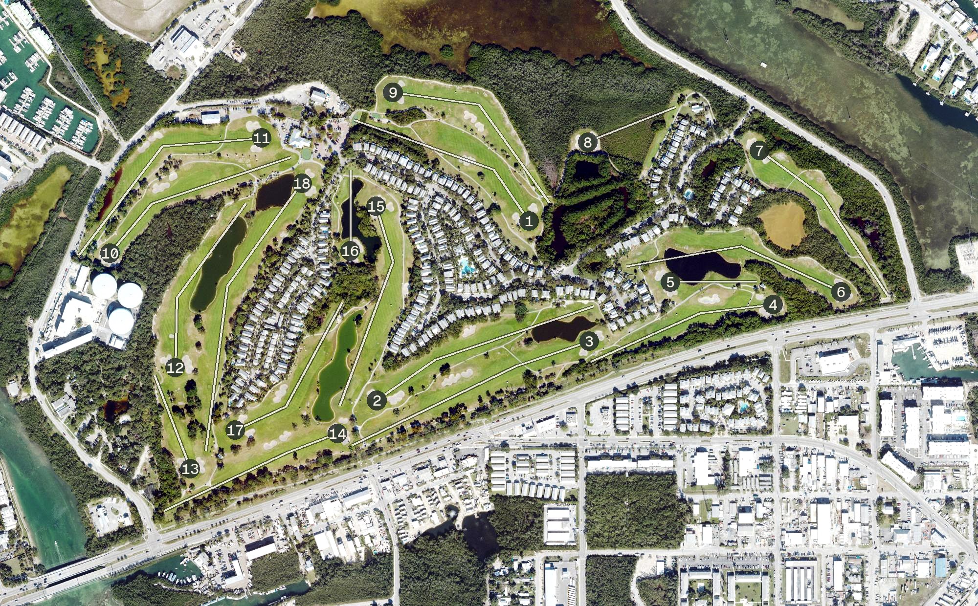 Aerial view of Key West City Golf Club, FL