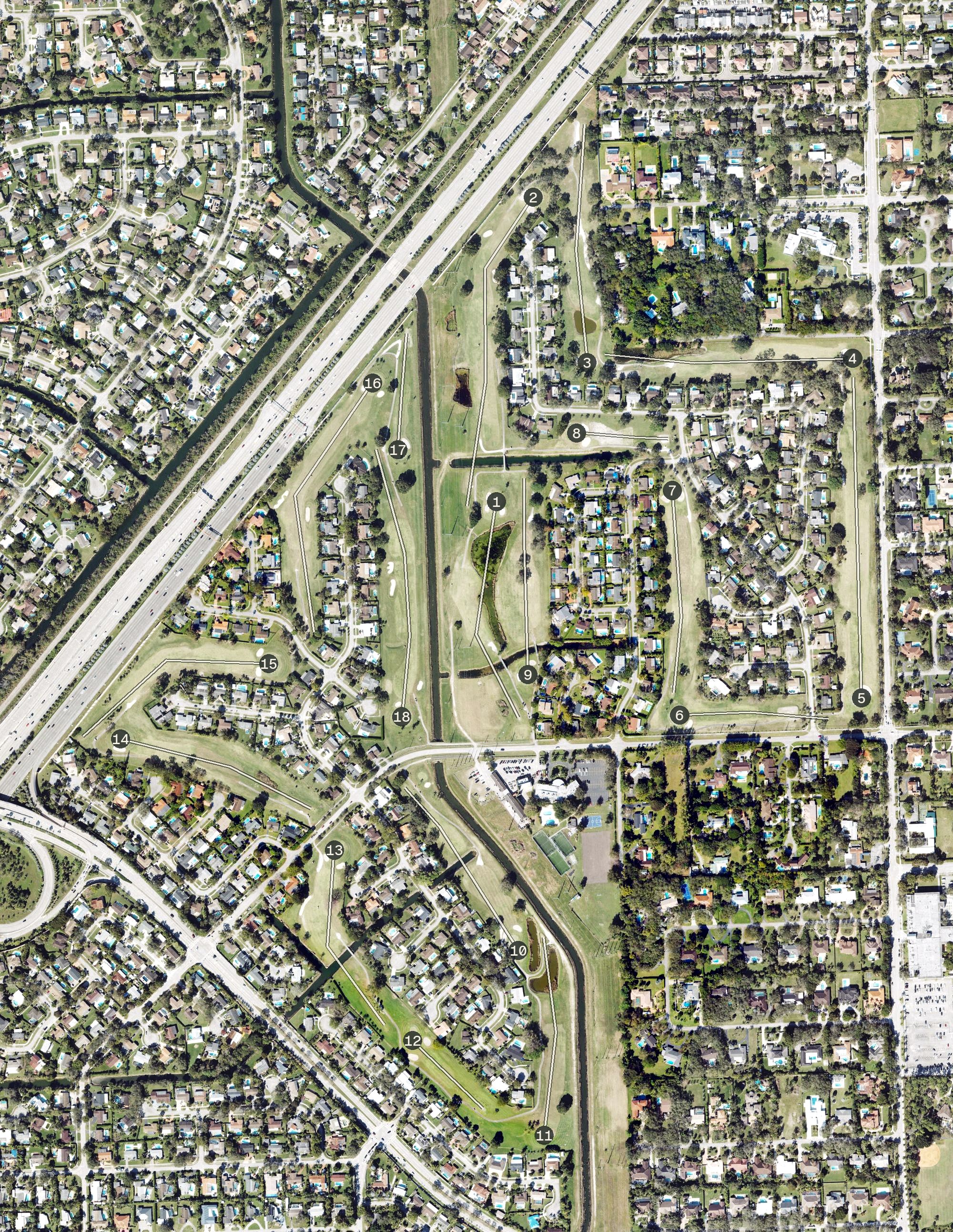 Aerial view of Killian Greens, FL