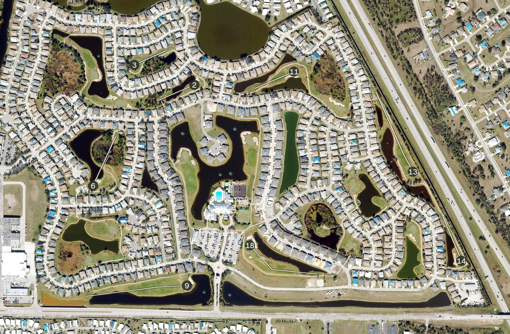Aerial view of Kings Gate Golf Club, FL