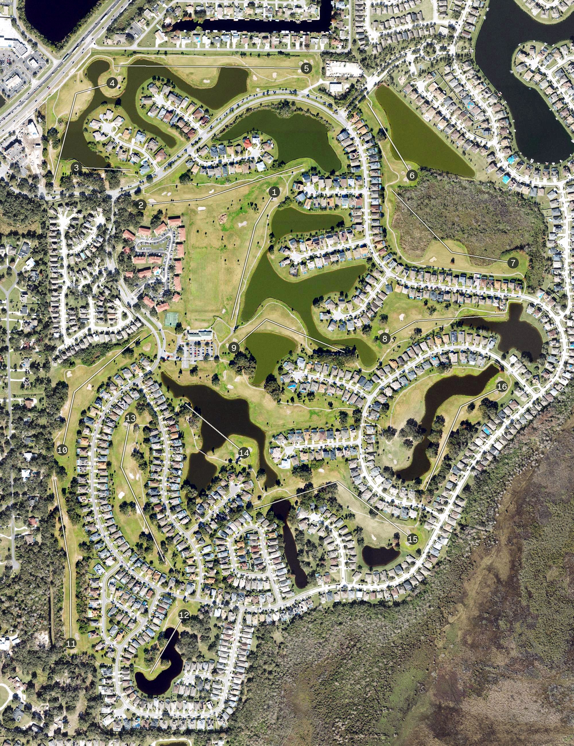 Aerial view of Kissimmee Oaks Golf Club, FL