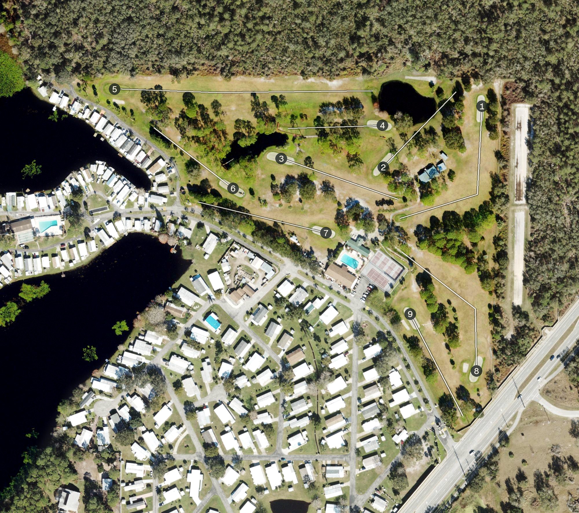 Aerial view of Kove Estates Golf Course, FL