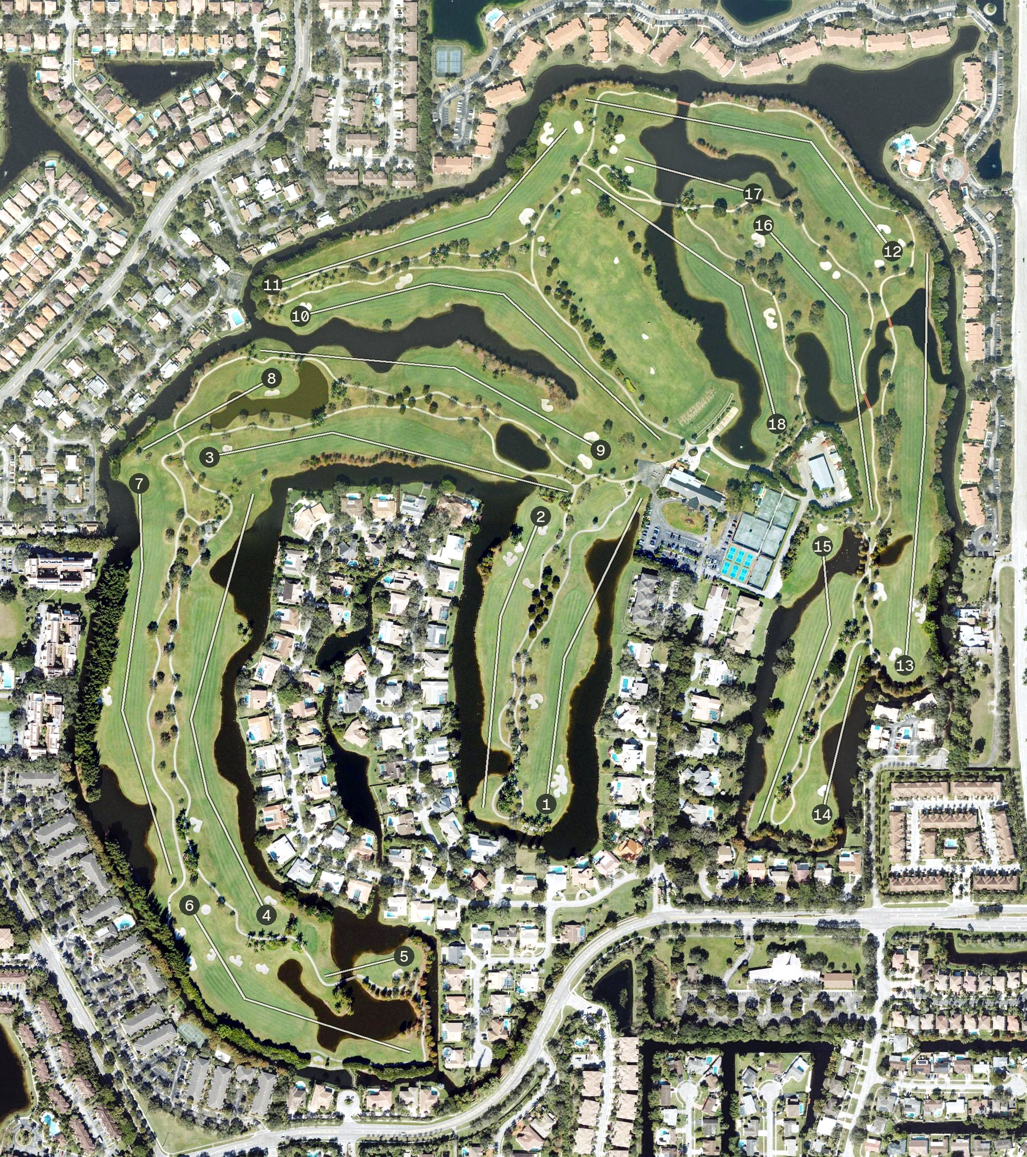 Aerial view of Lago Mar Country Club, FL