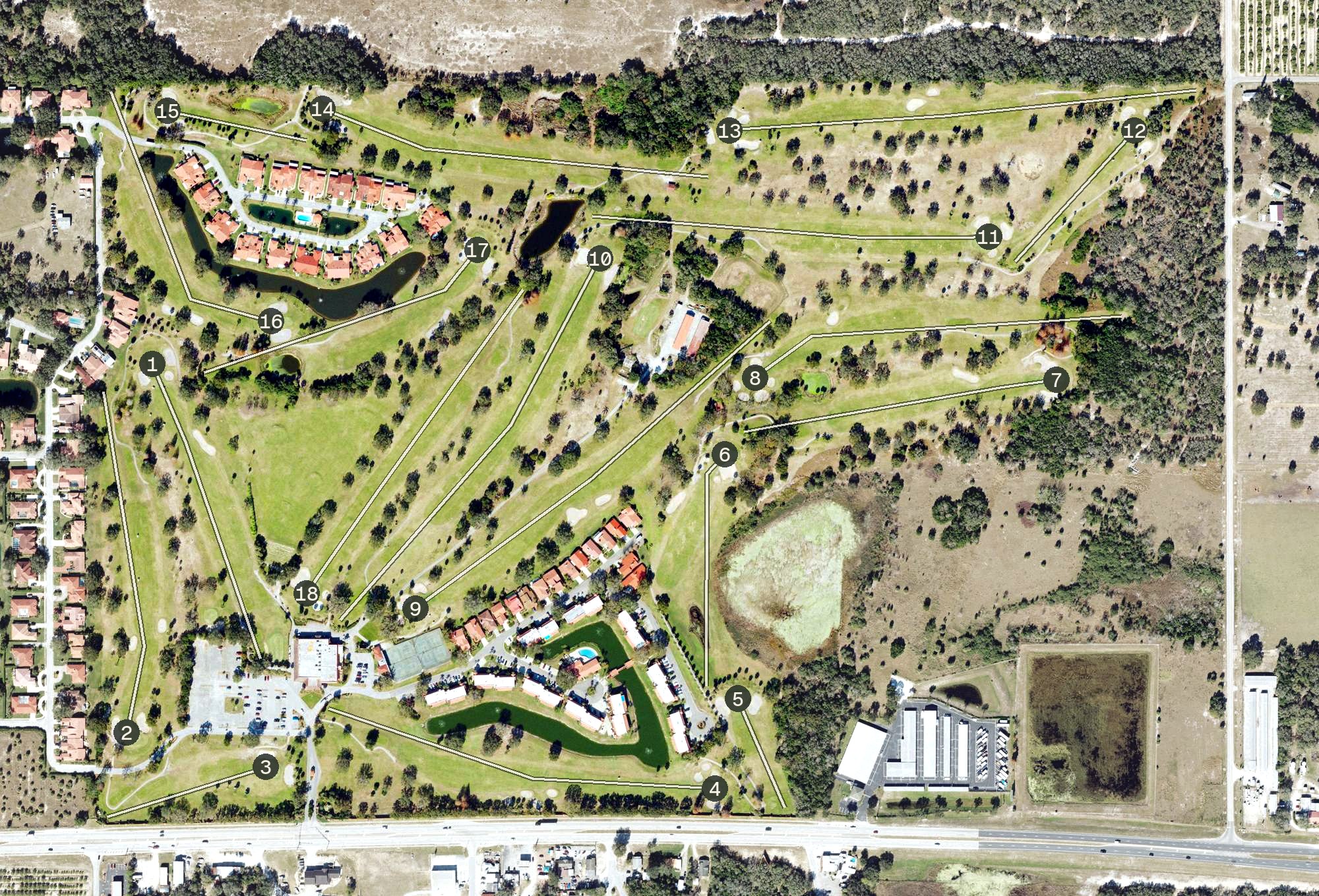 Aerial view of Lake Wales Country Club, FL