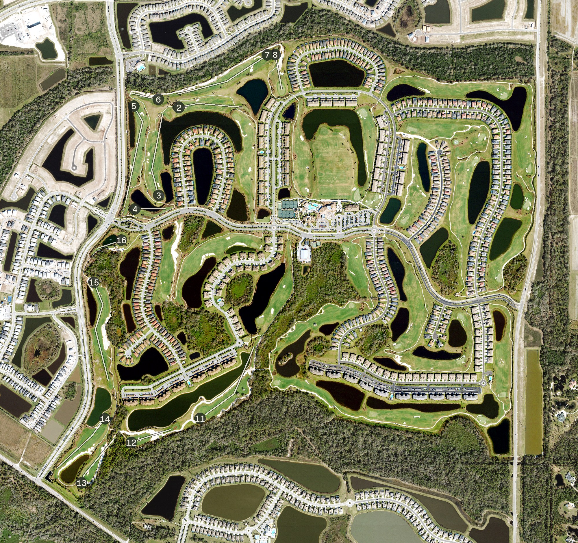 Aerial view of Lakewood National Golf Club, FL
