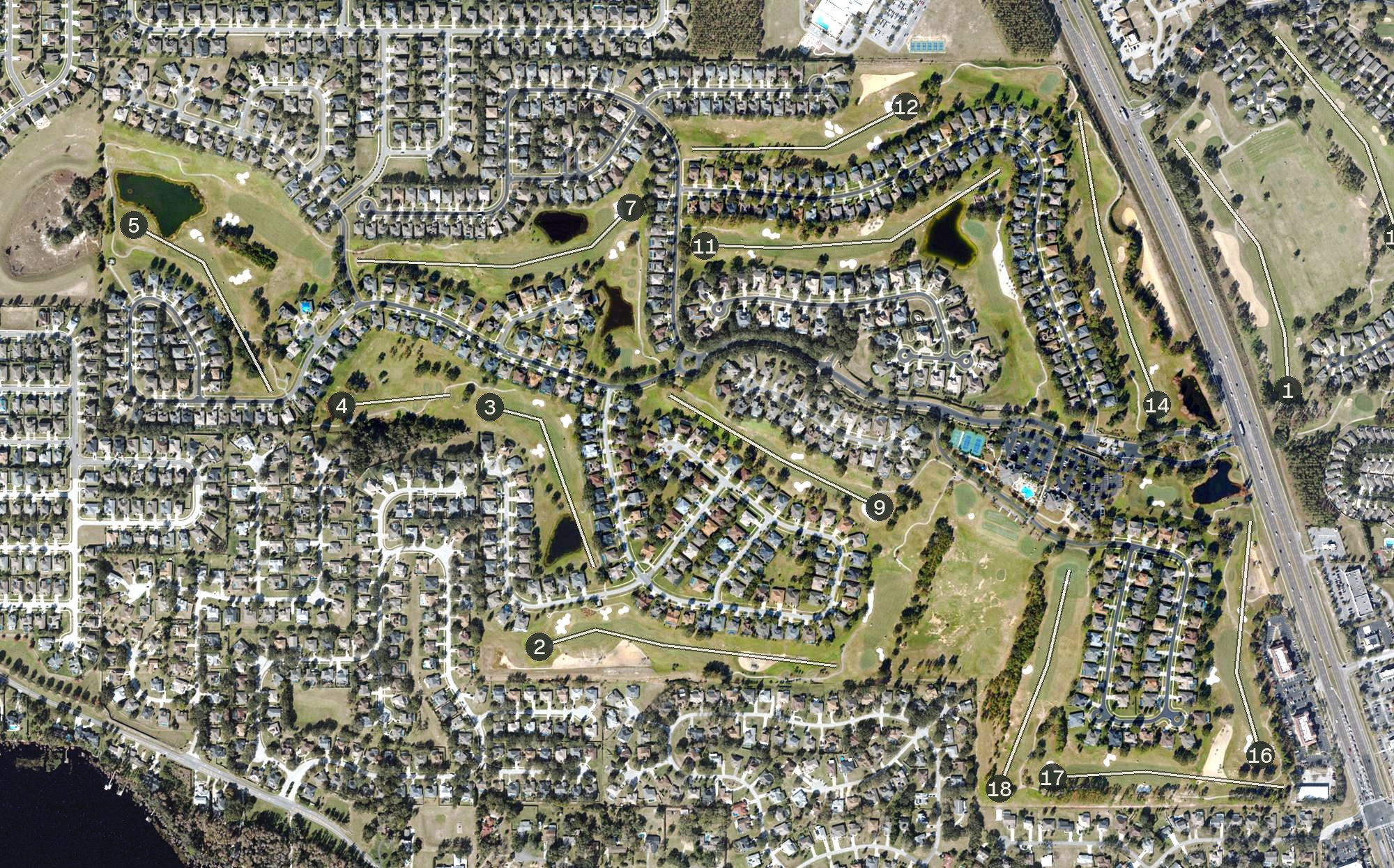 Aerial view of Legends Golf and Country Club, FL