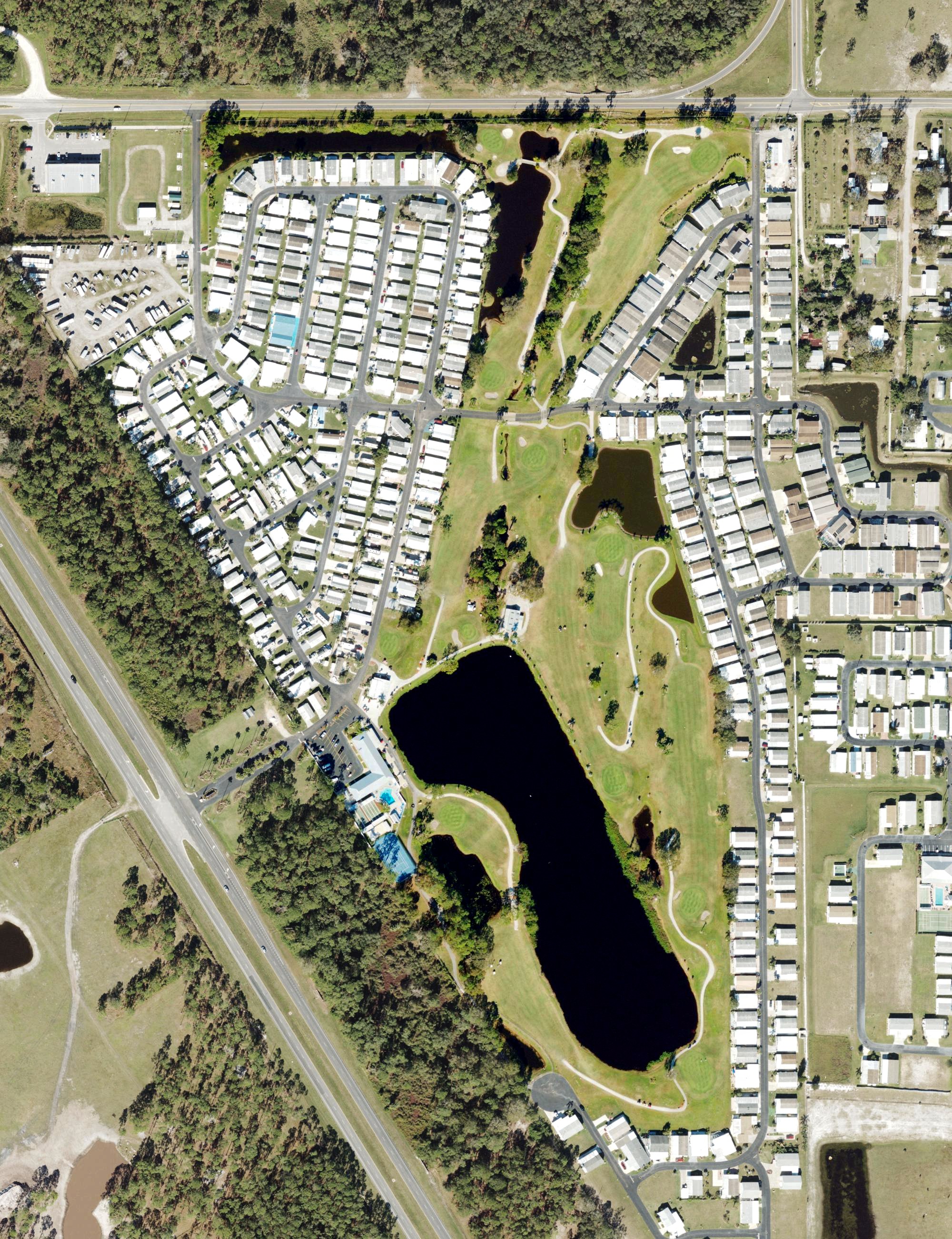 Aerial view of Lily Lake Golf Resort, FL