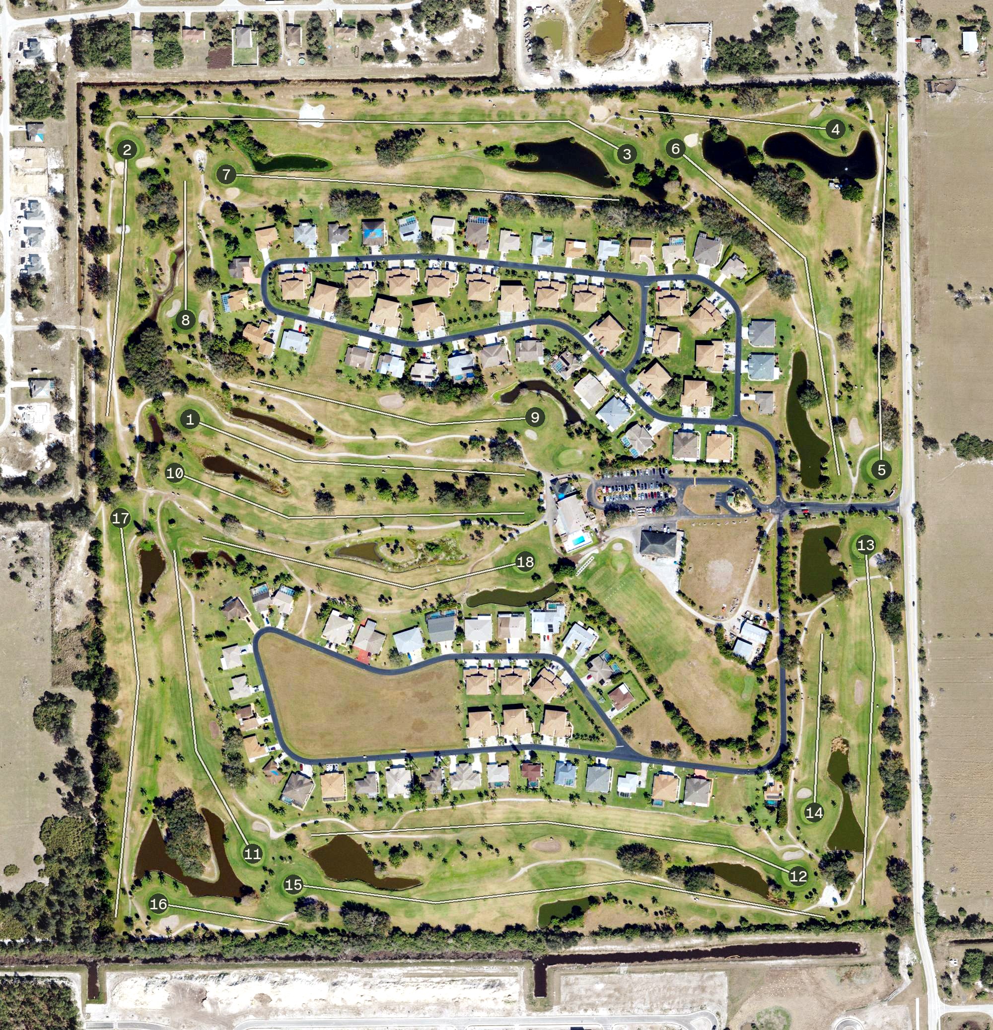 Aerial view of Majestic Golf Club, FL
