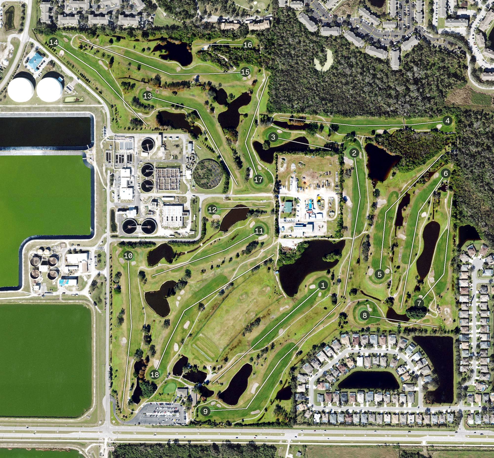 Aerial view of Manatee Golf Course, FL