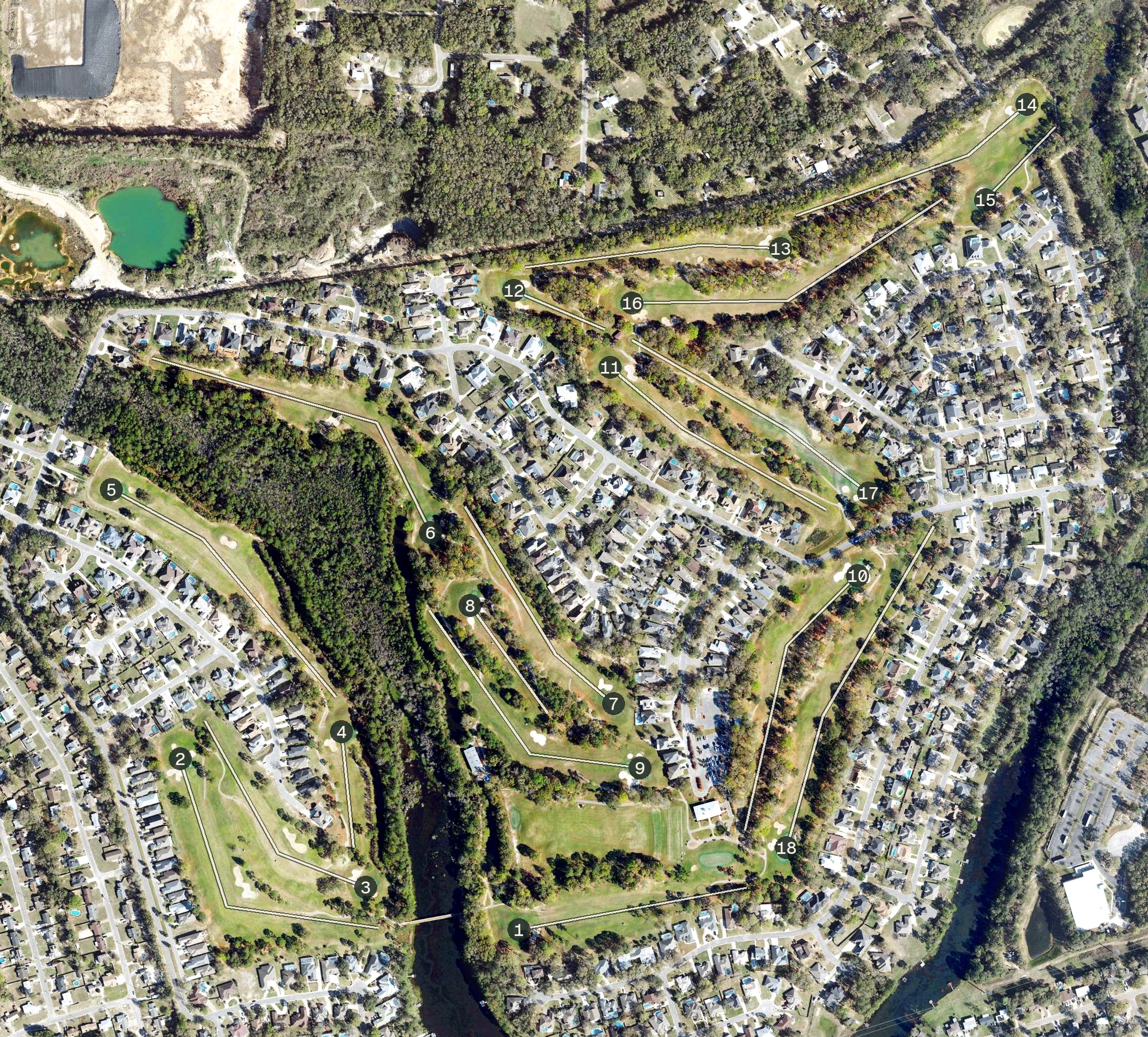 Aerial view of Marcus Pointe Golf Club, FL