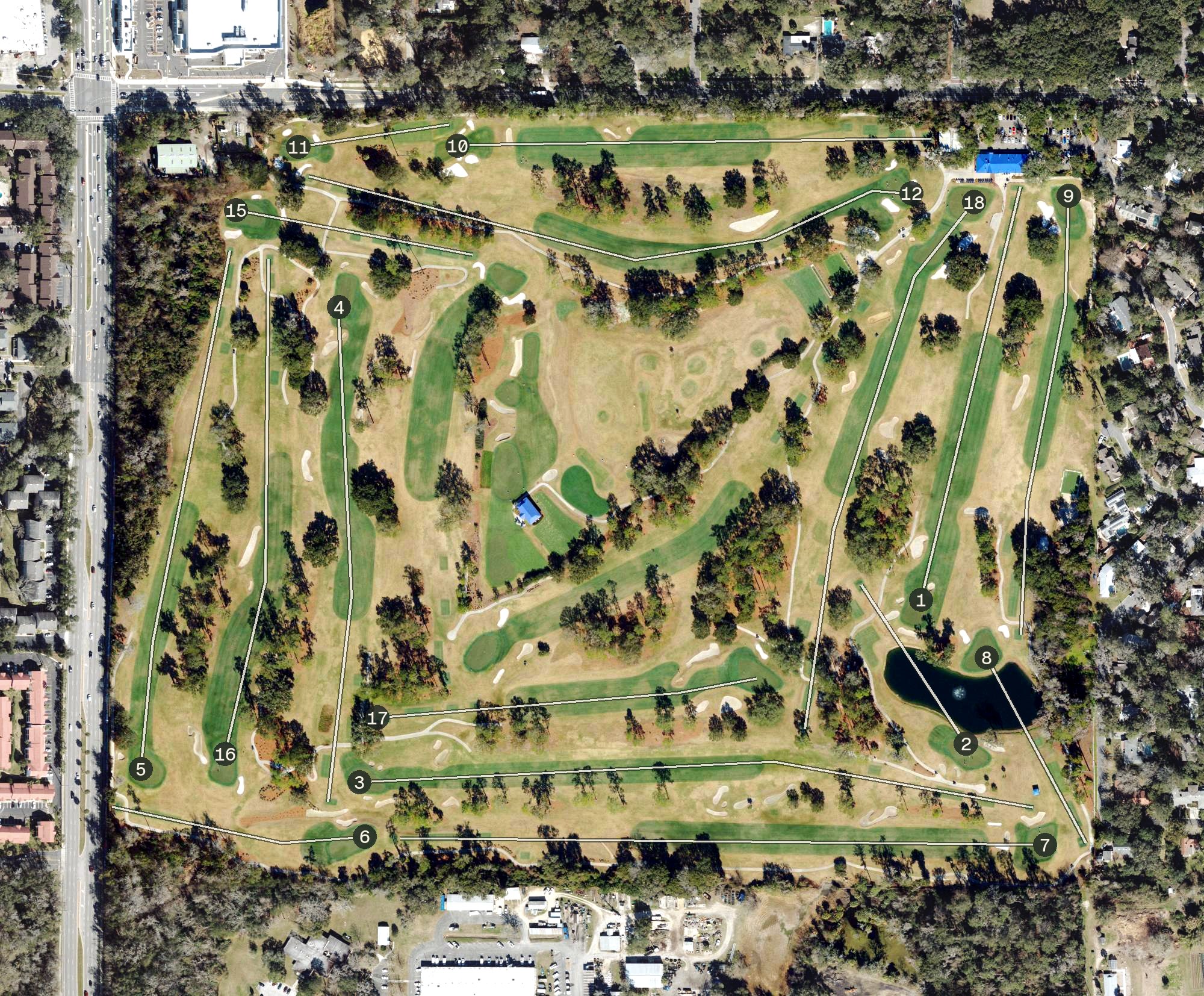 Aerial view of Mark Bostick Golf Course, FL