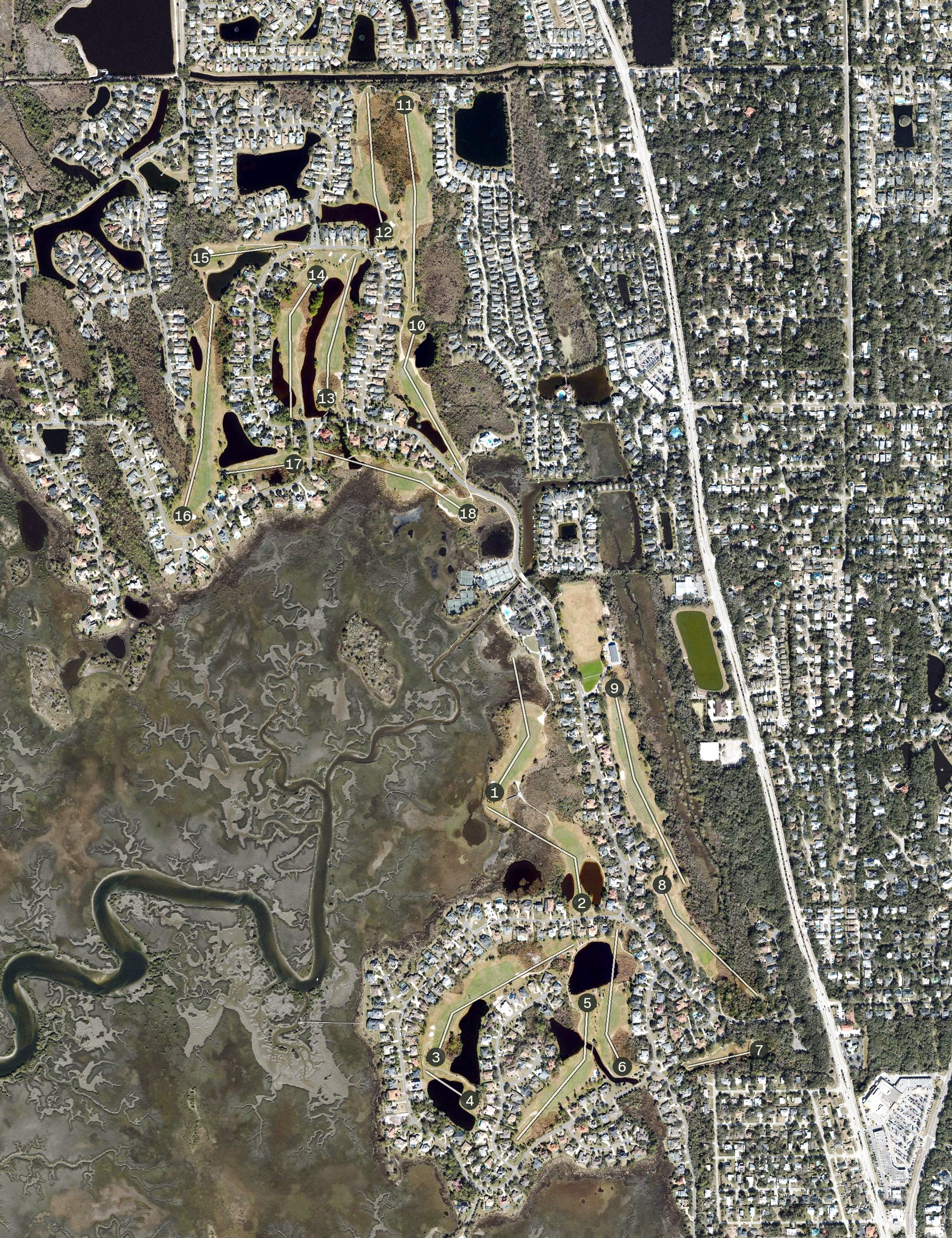 Aerial view of Marsh Creek Country Club, FL