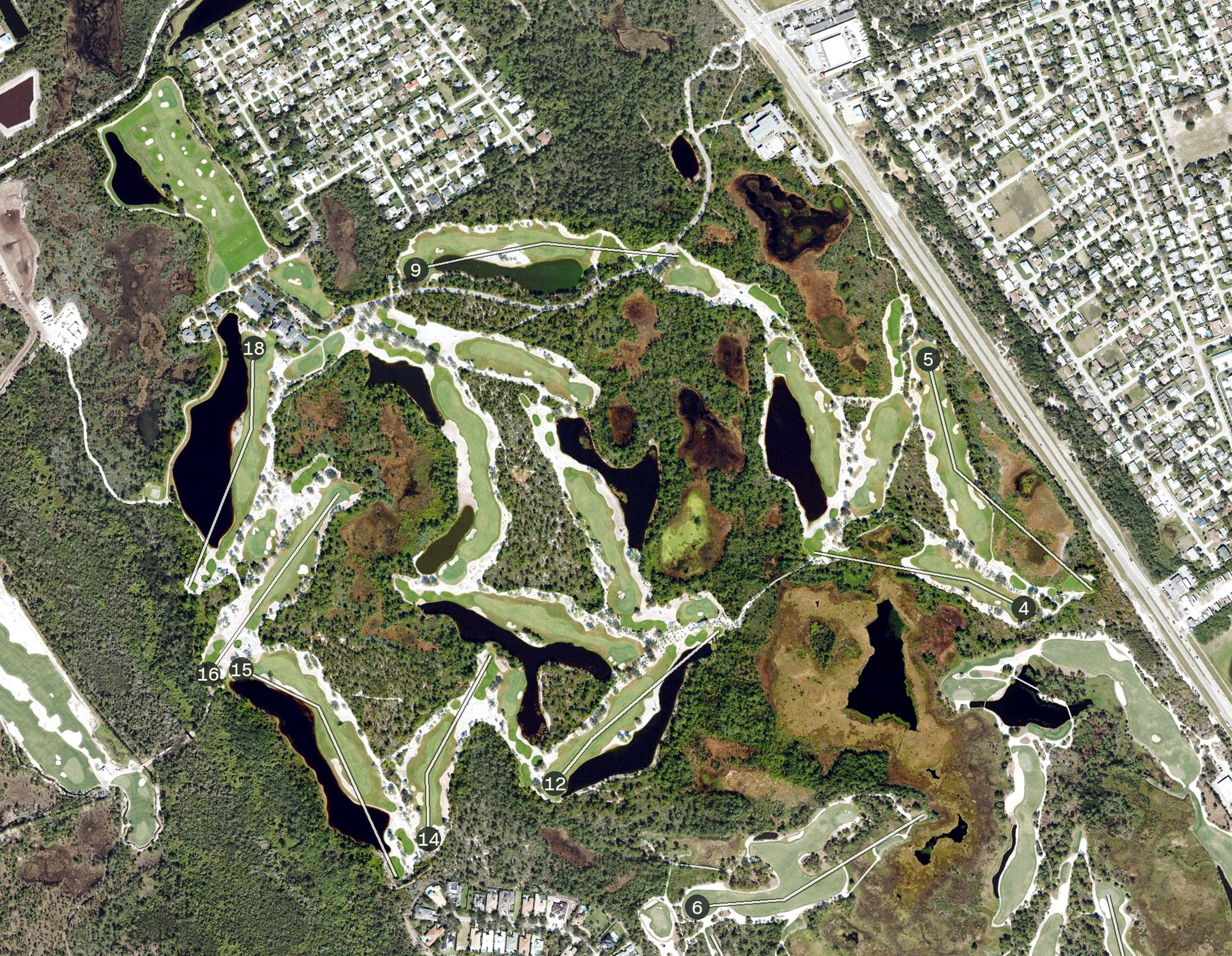 Aerial view of McArthur Golf Club, FL