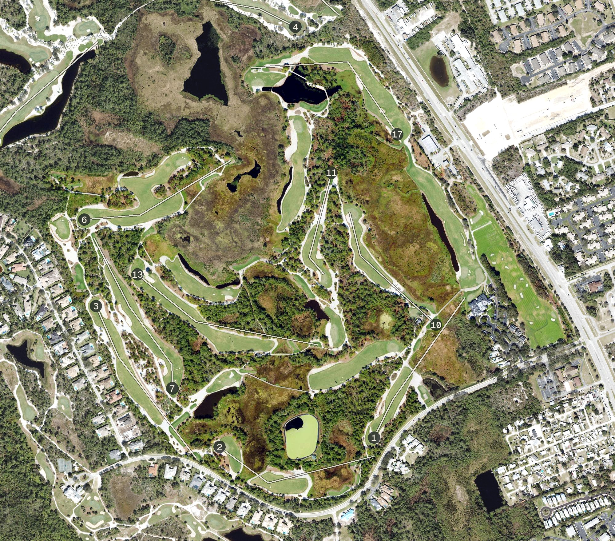 Aerial view of Medalist Golf Club, FL