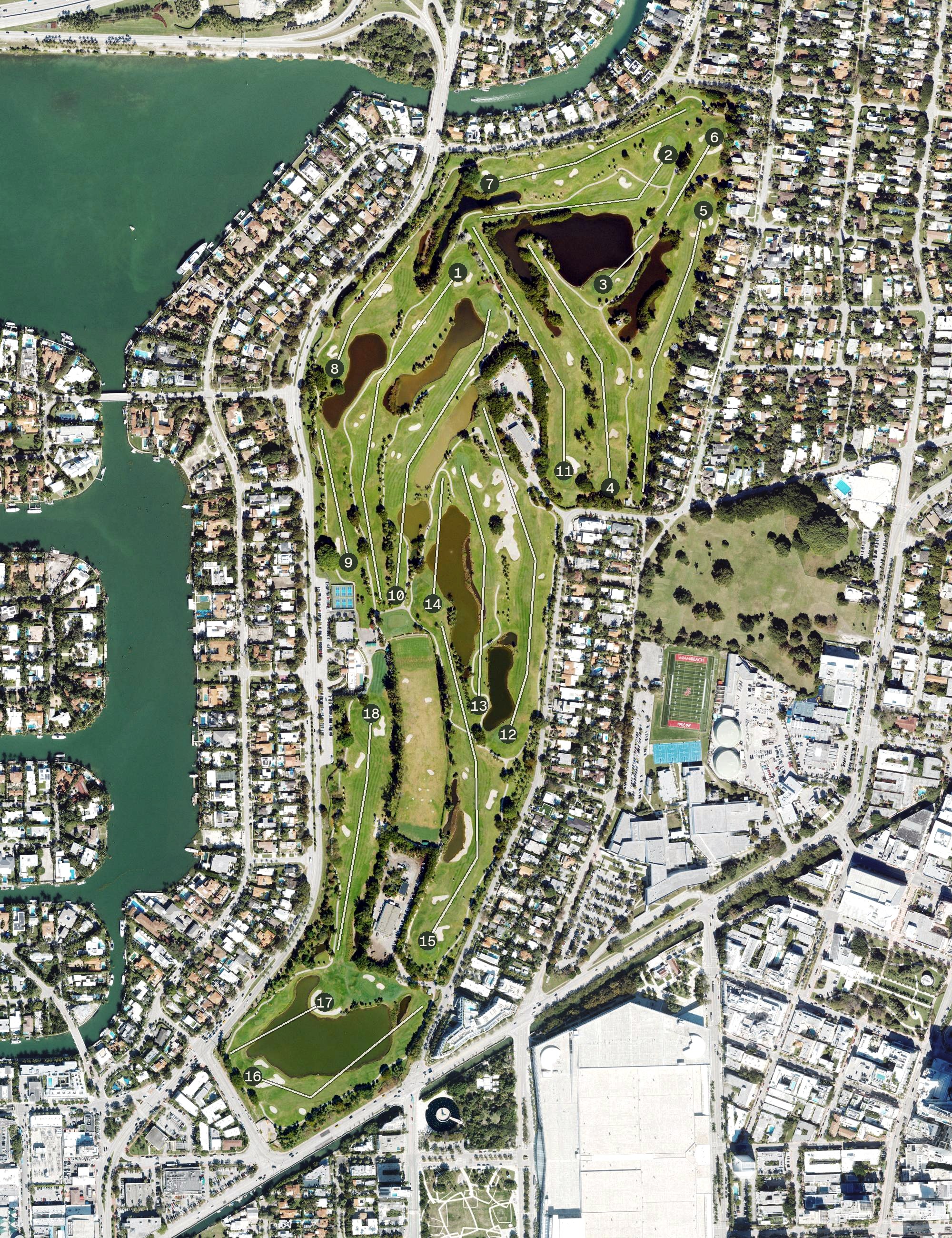 Aerial view of Miami Beach Golf Club, FL