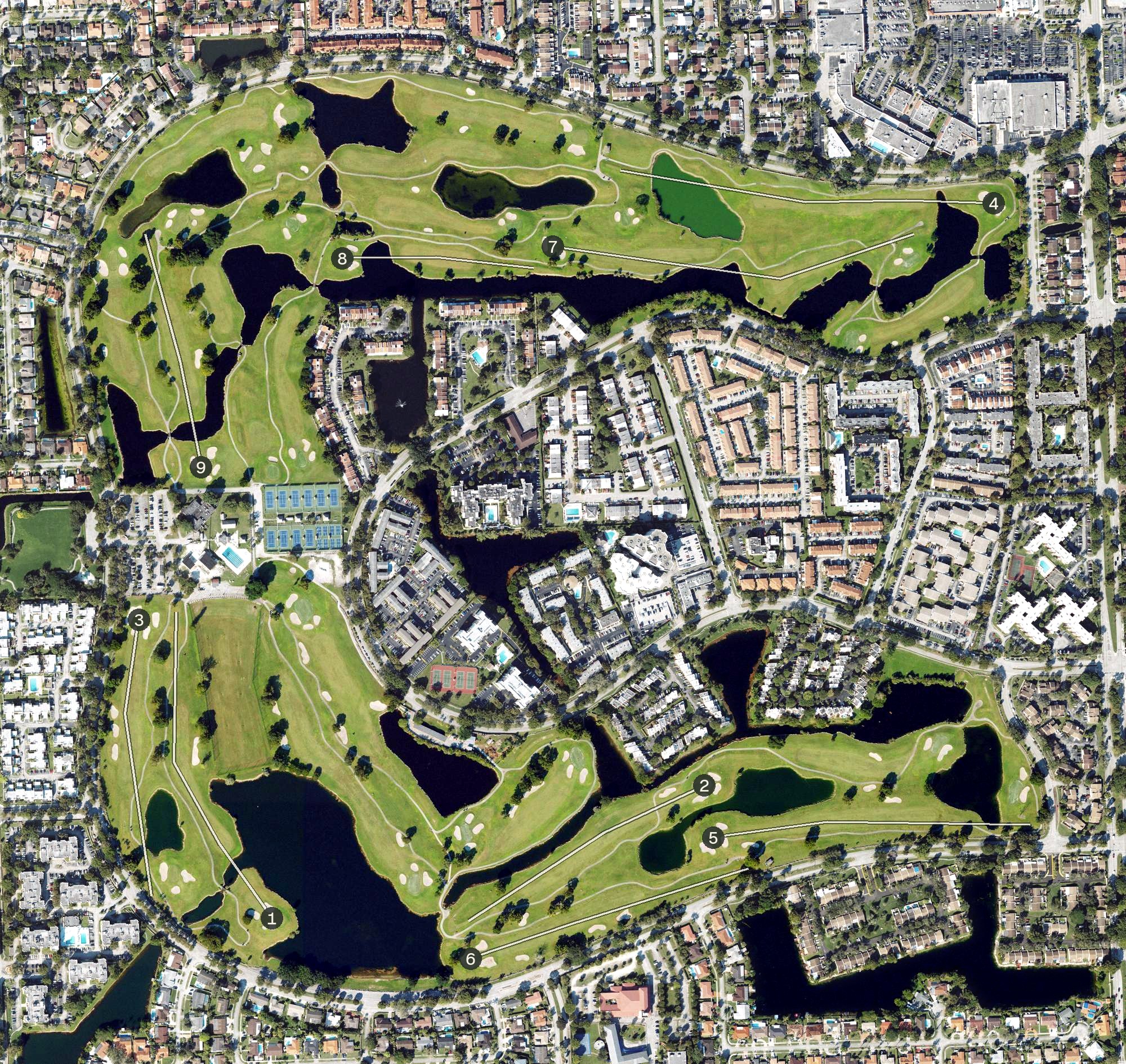 Aerial view of Miccosukee Golf & Country Club, FL