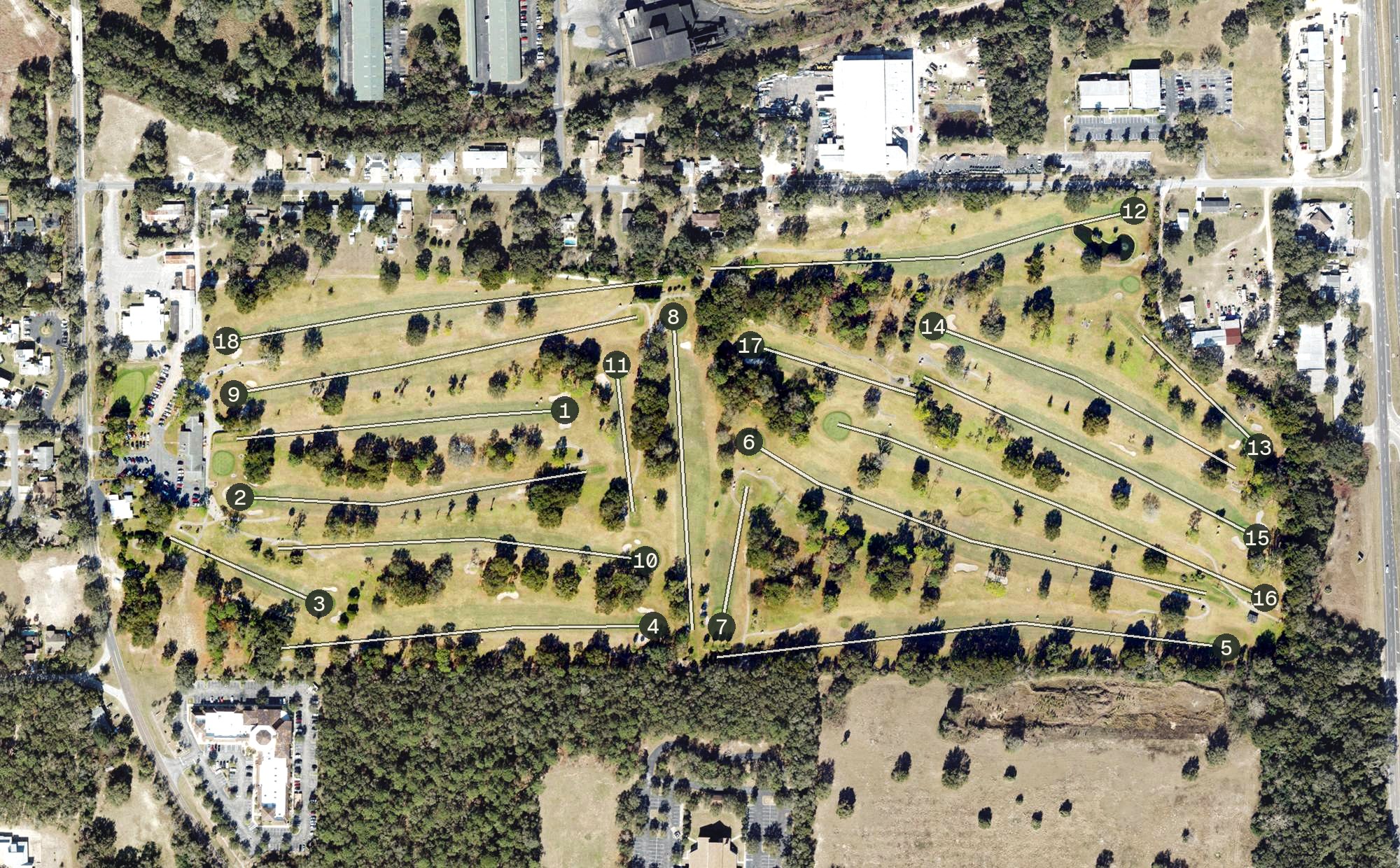 Aerial view of Mount Dora Golf Club, FL