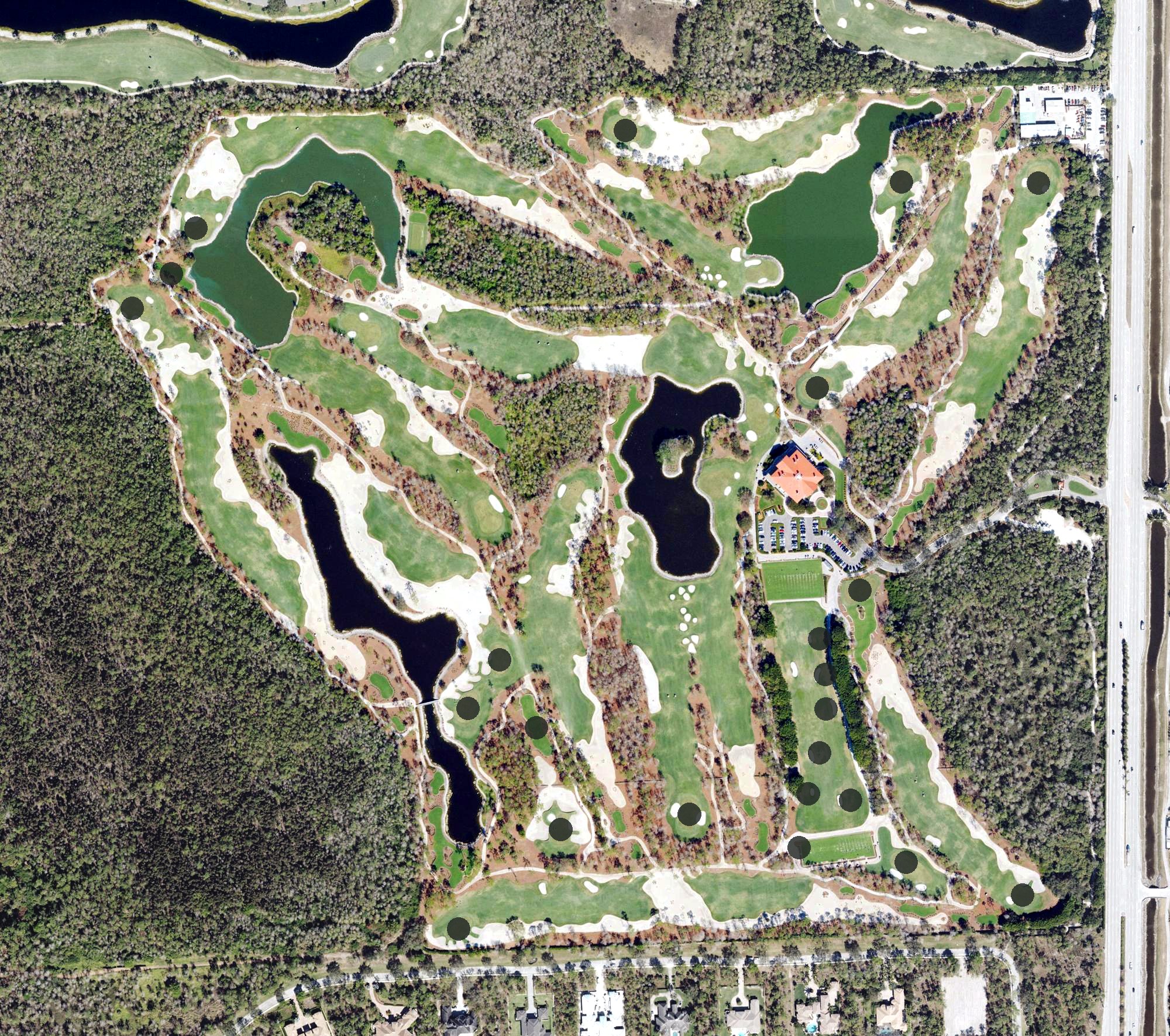 Aerial view of Naples National Golf Club, FL