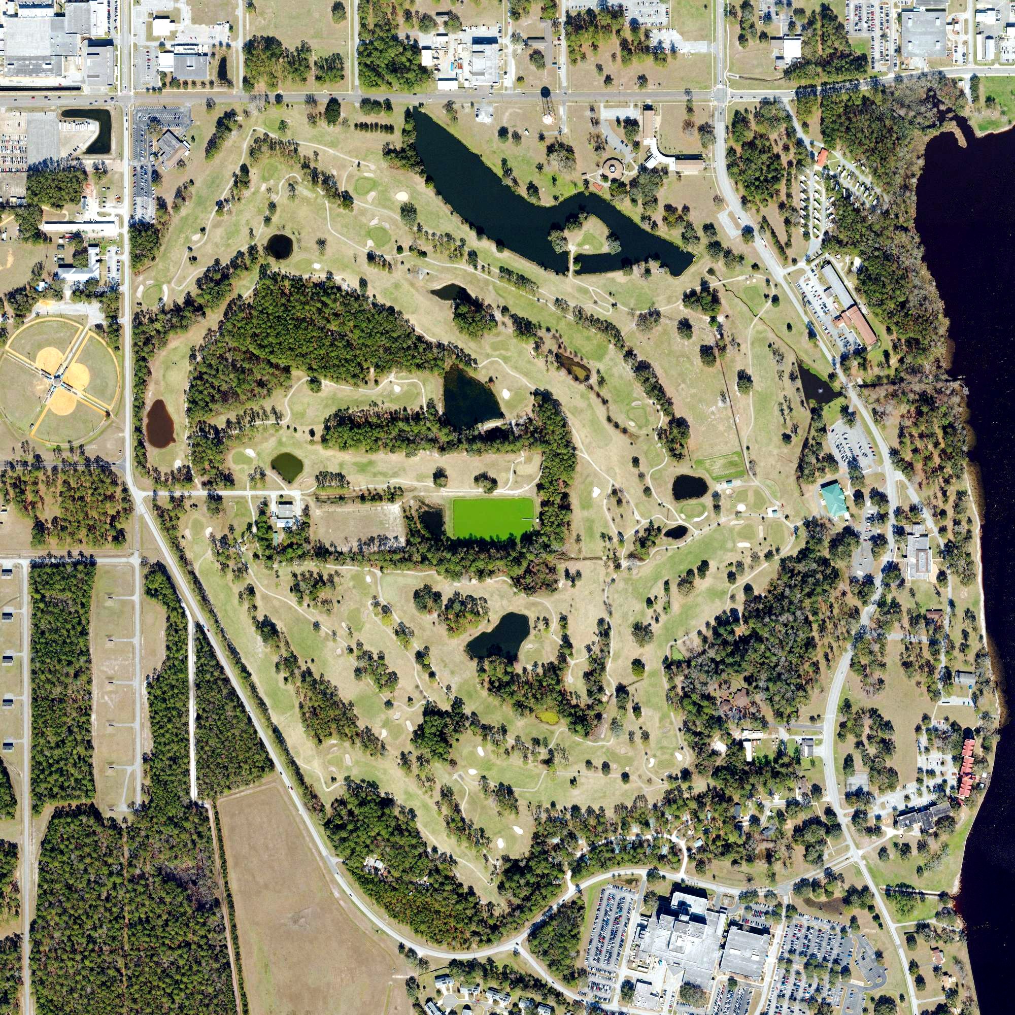Aerial view of Naval Air Station Jacksonville Golf Course, FL