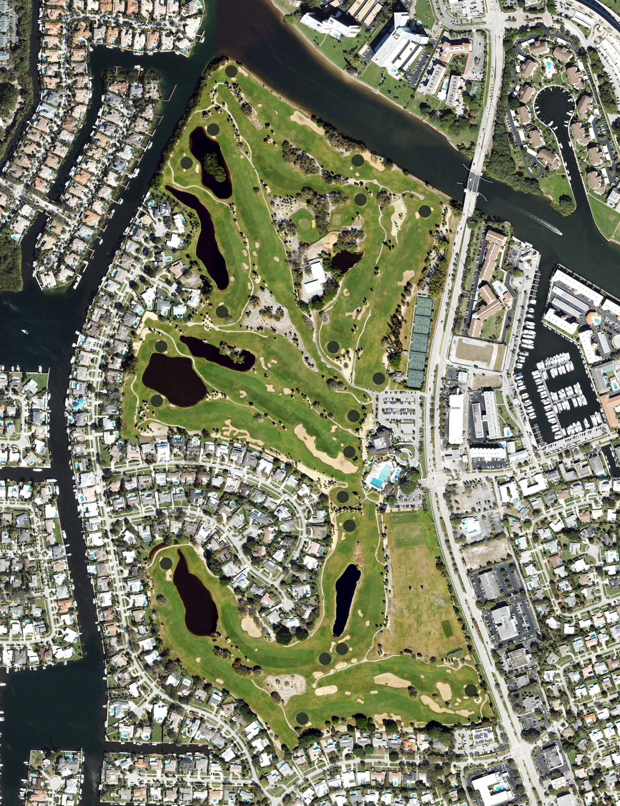 Aerial view of North Palm Beach Country Club Golf Course, FL