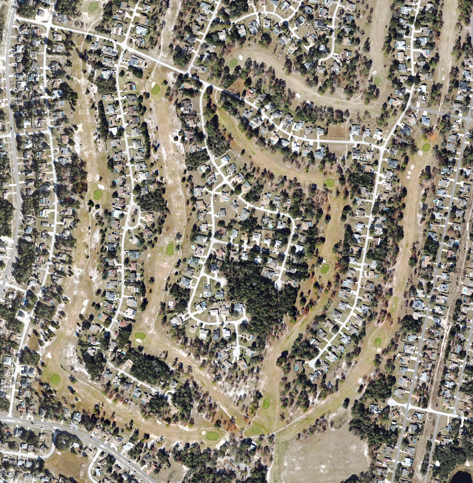 Aerial view of Oak Hills Golf Club, FL