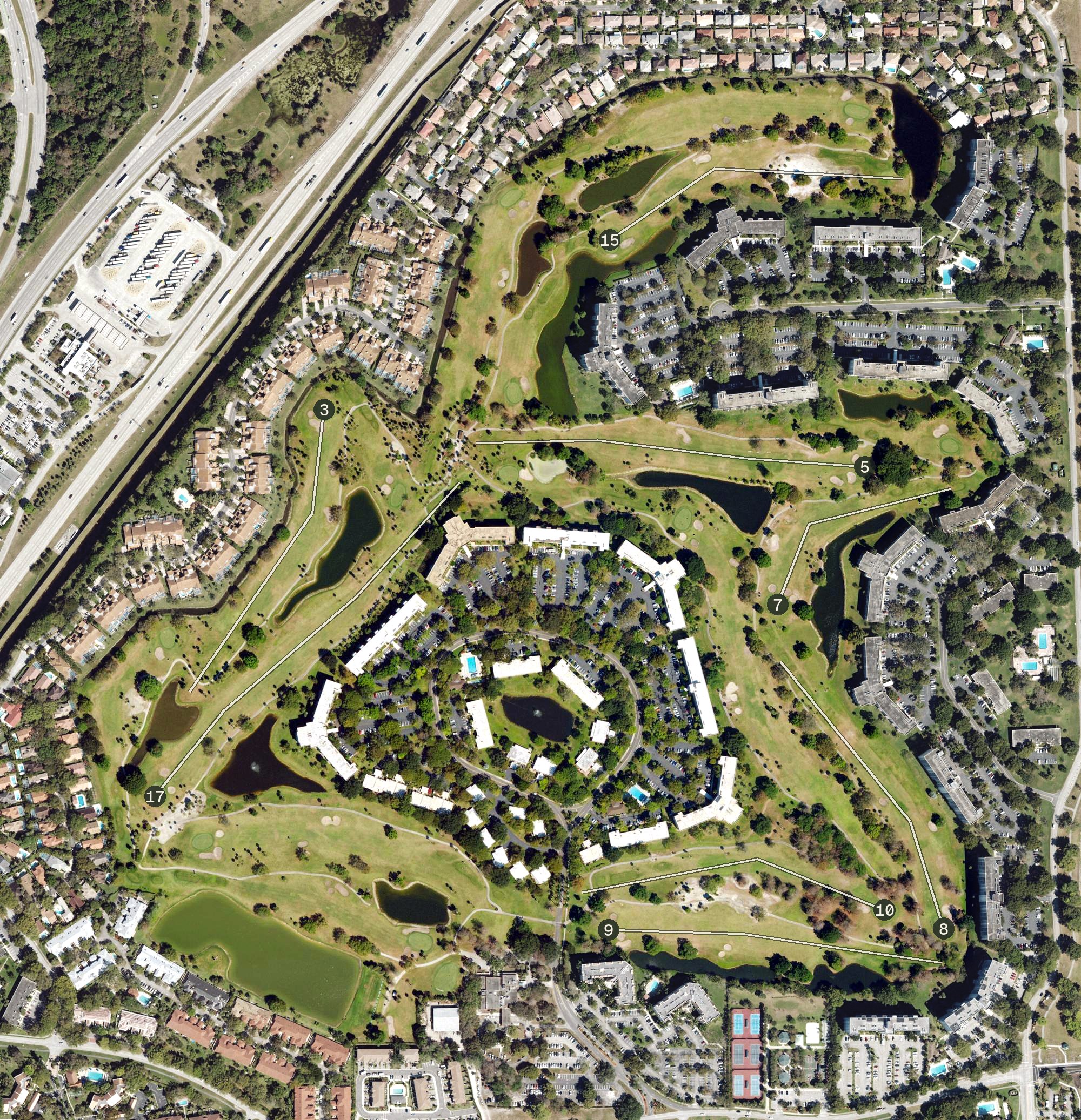 Aerial view of Oaks Course, FL