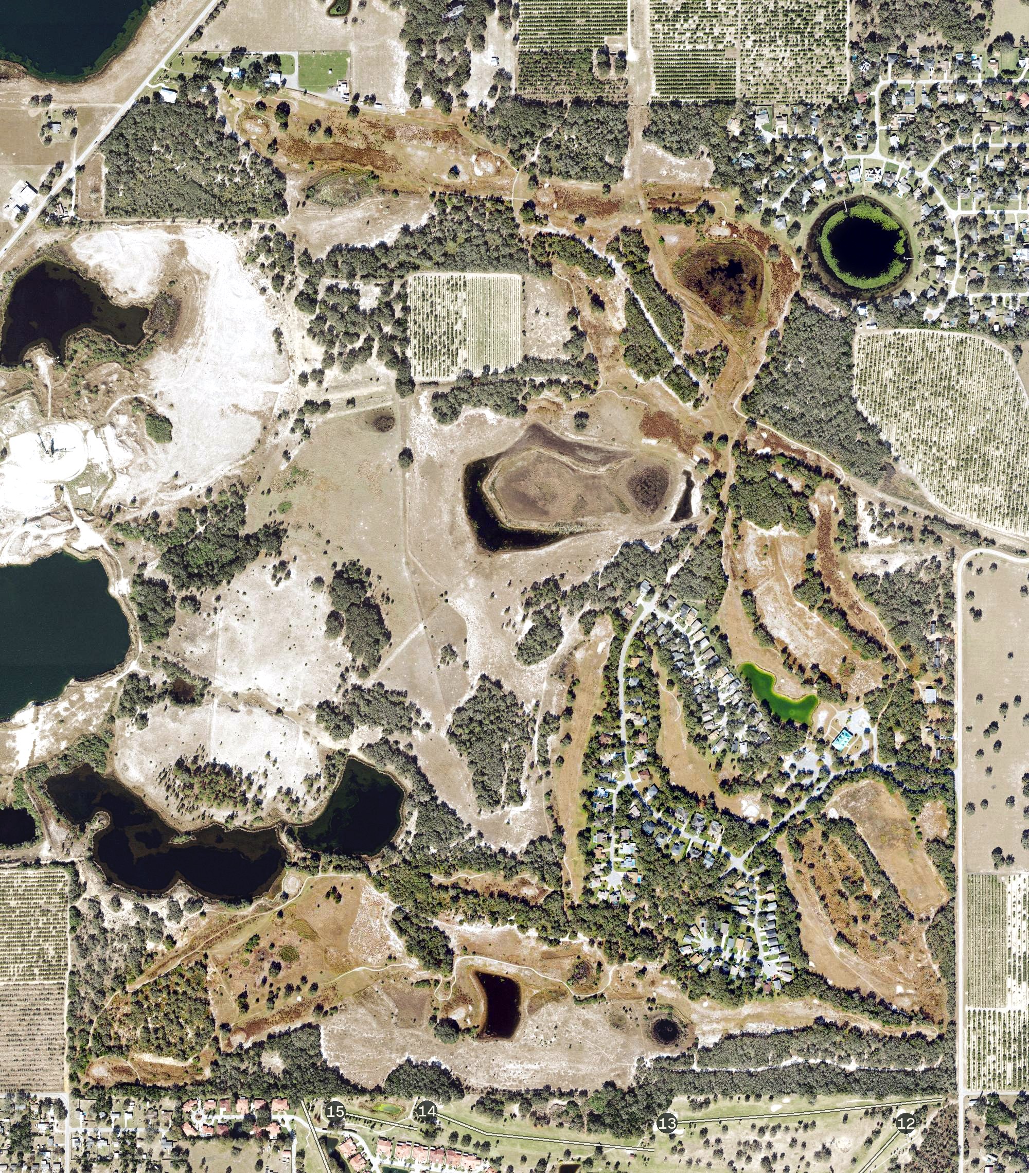 Aerial view of Oakwood Golf Club, FL