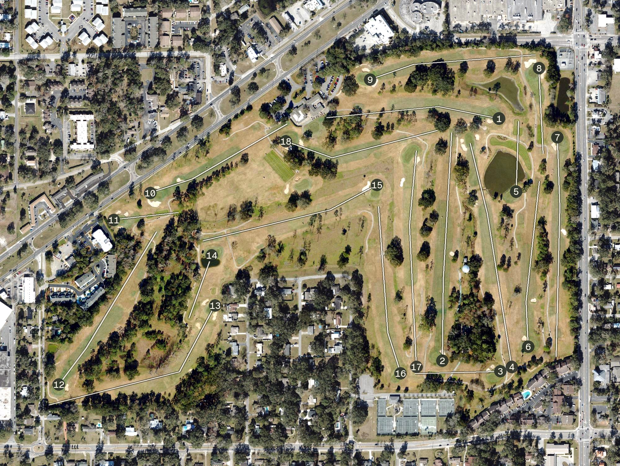 Aerial view of Ocala Golf Club, FL