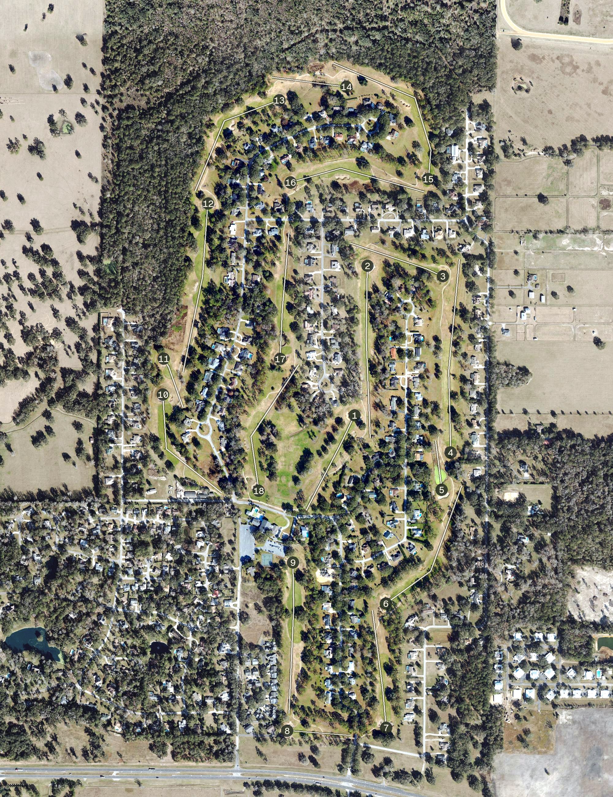 Aerial view of Ocala National Golf Club, FL