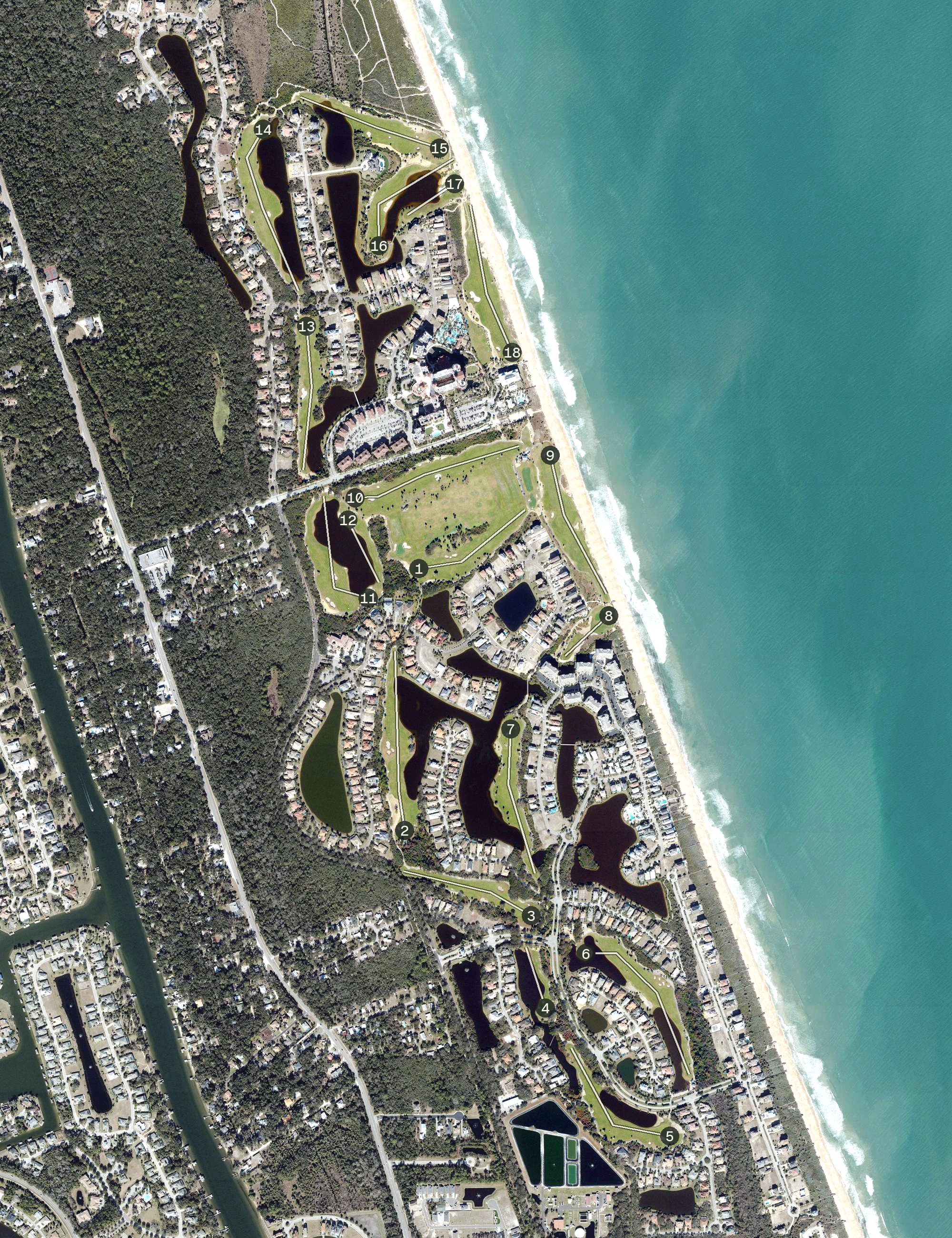 Aerial view of Ocean Course, FL