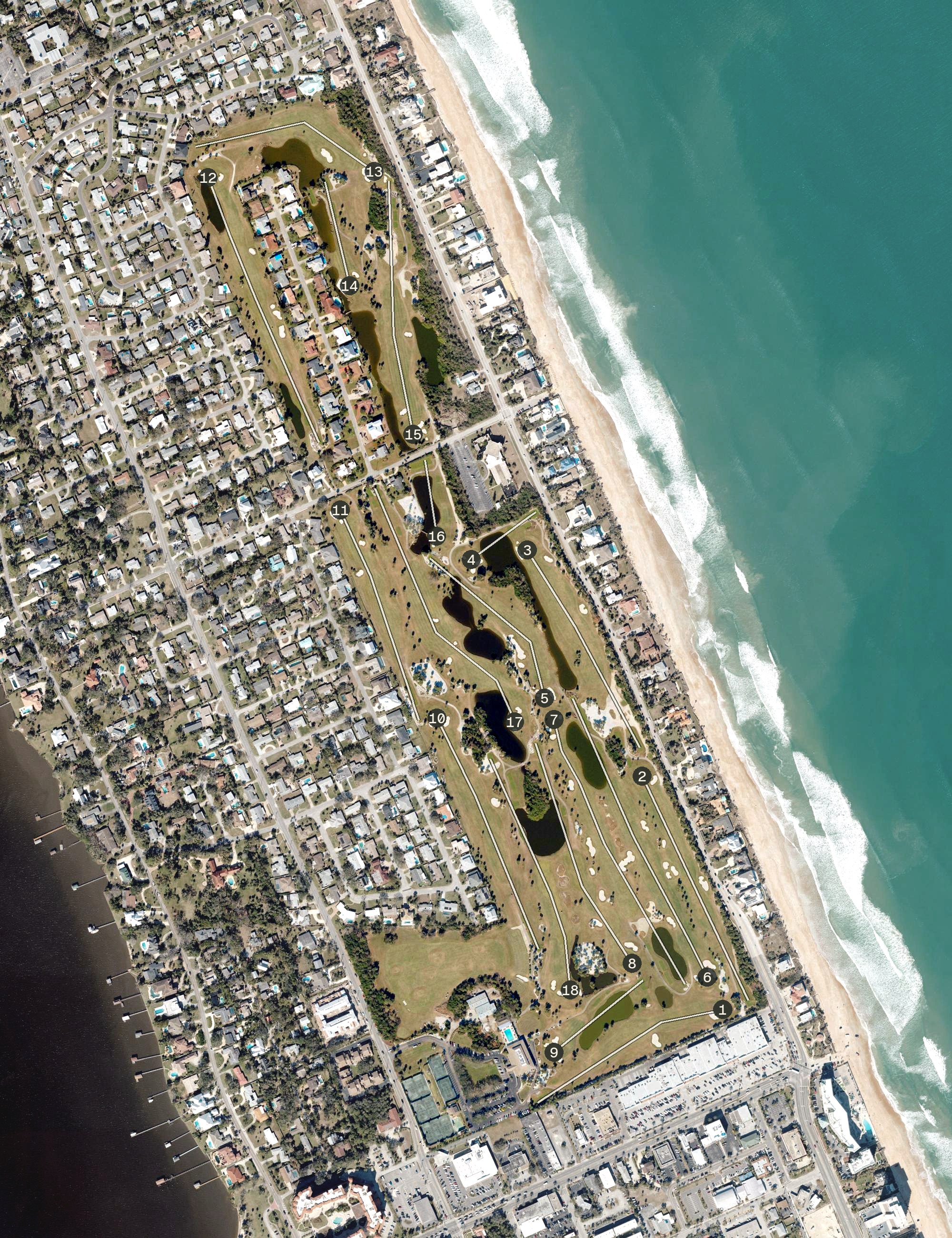 Aerial view of Oceanside Country Club, FL