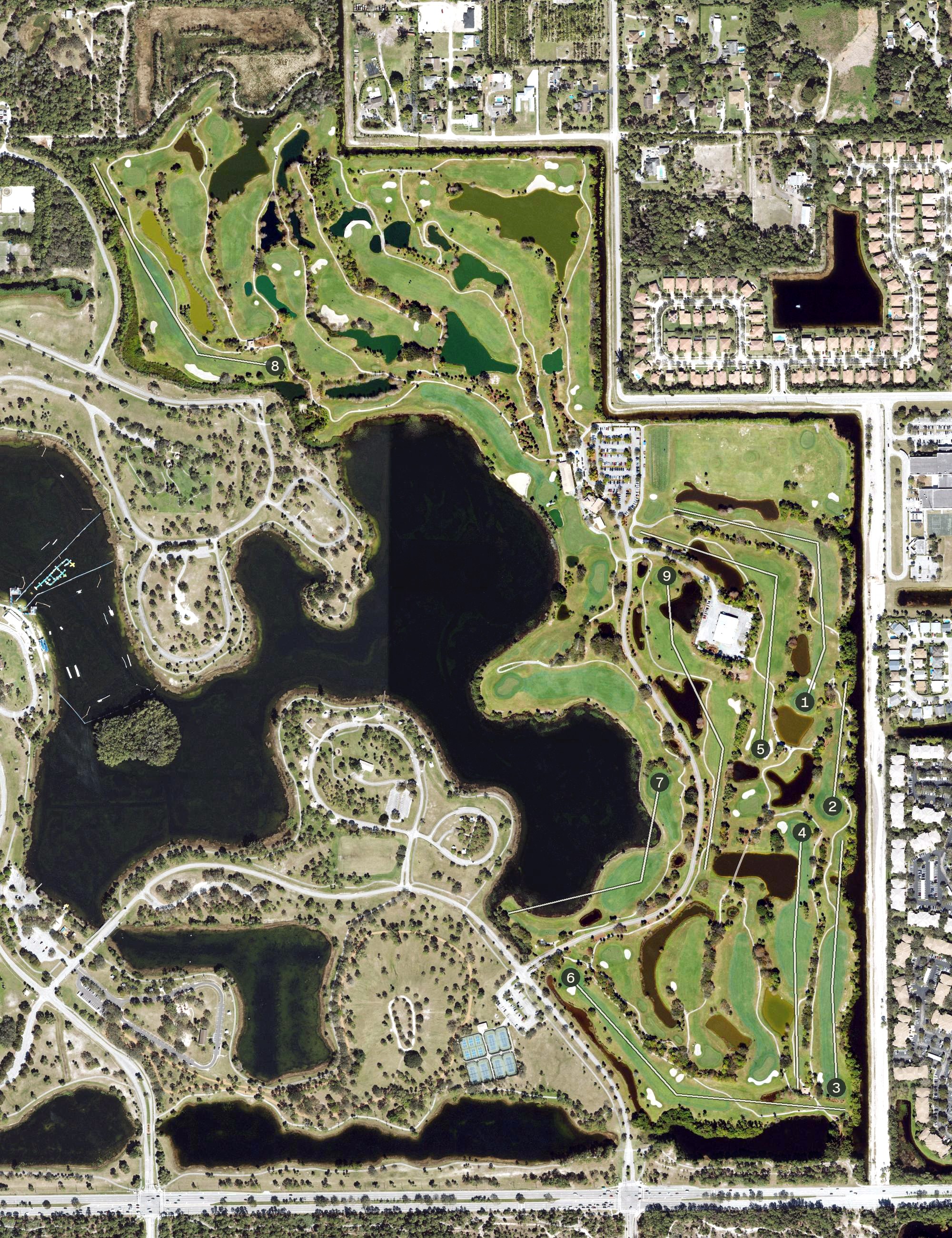 Aerial view of Okeeheelee Golf Course, FL