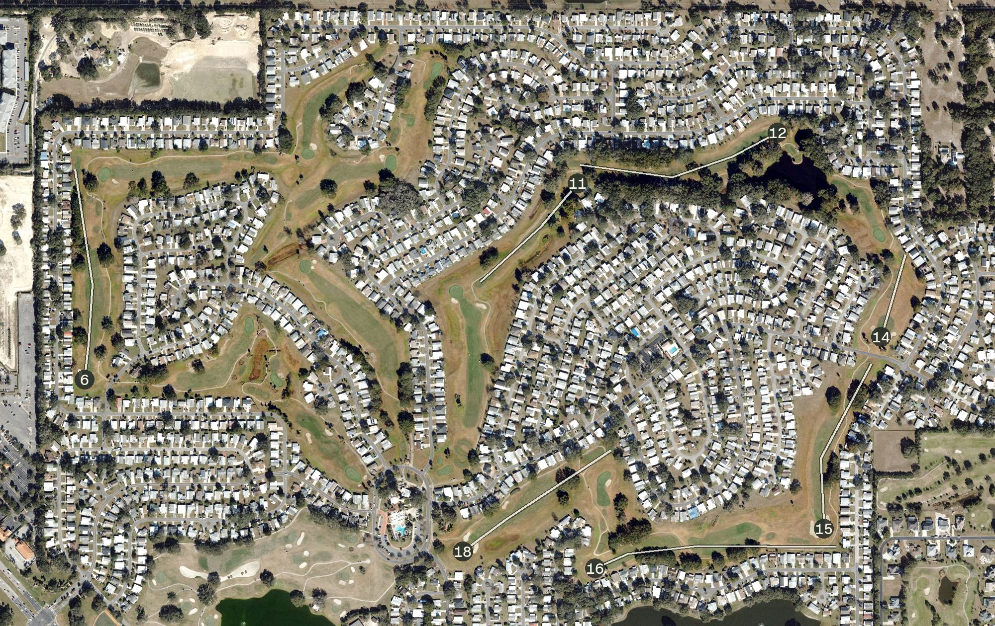 Aerial view of Orange Blossom Hills Golf & Country Club (The Villages), FL