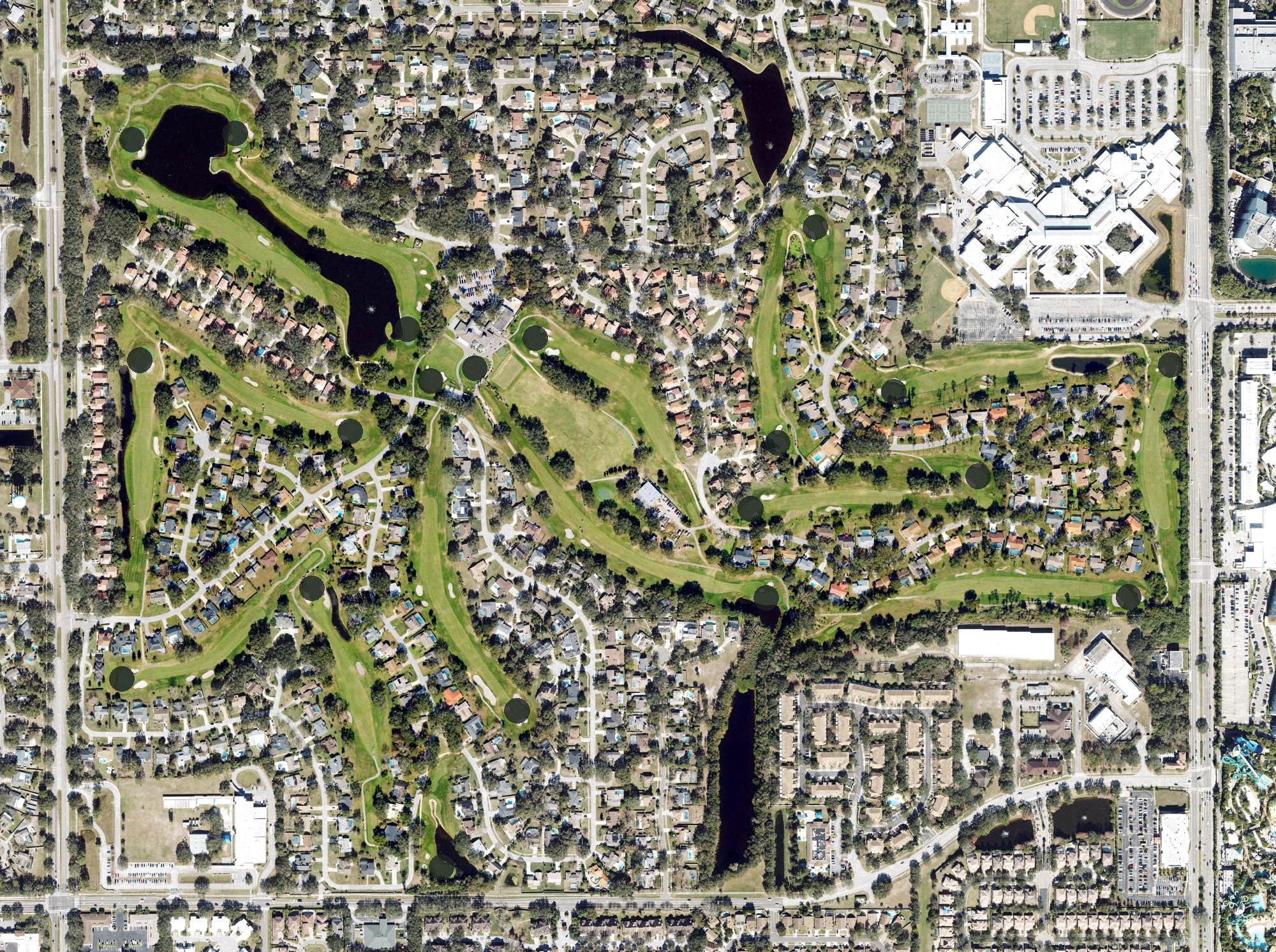 Aerial view of Orange Tree Golf Club, FL