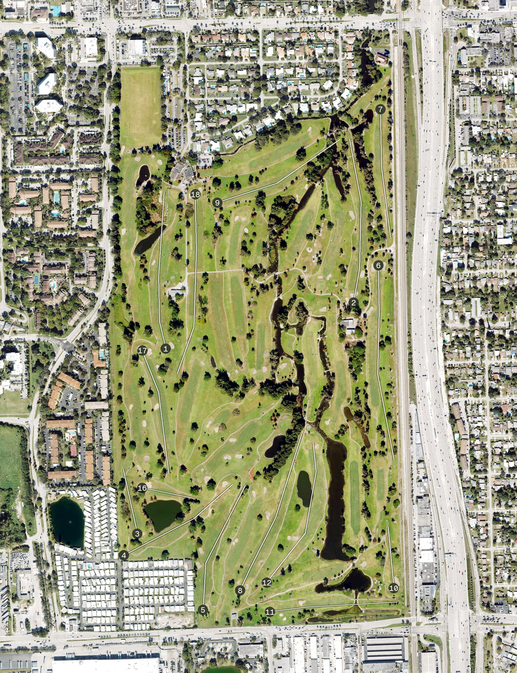 Aerial view of Orangebrook Golf & Country Club, FL