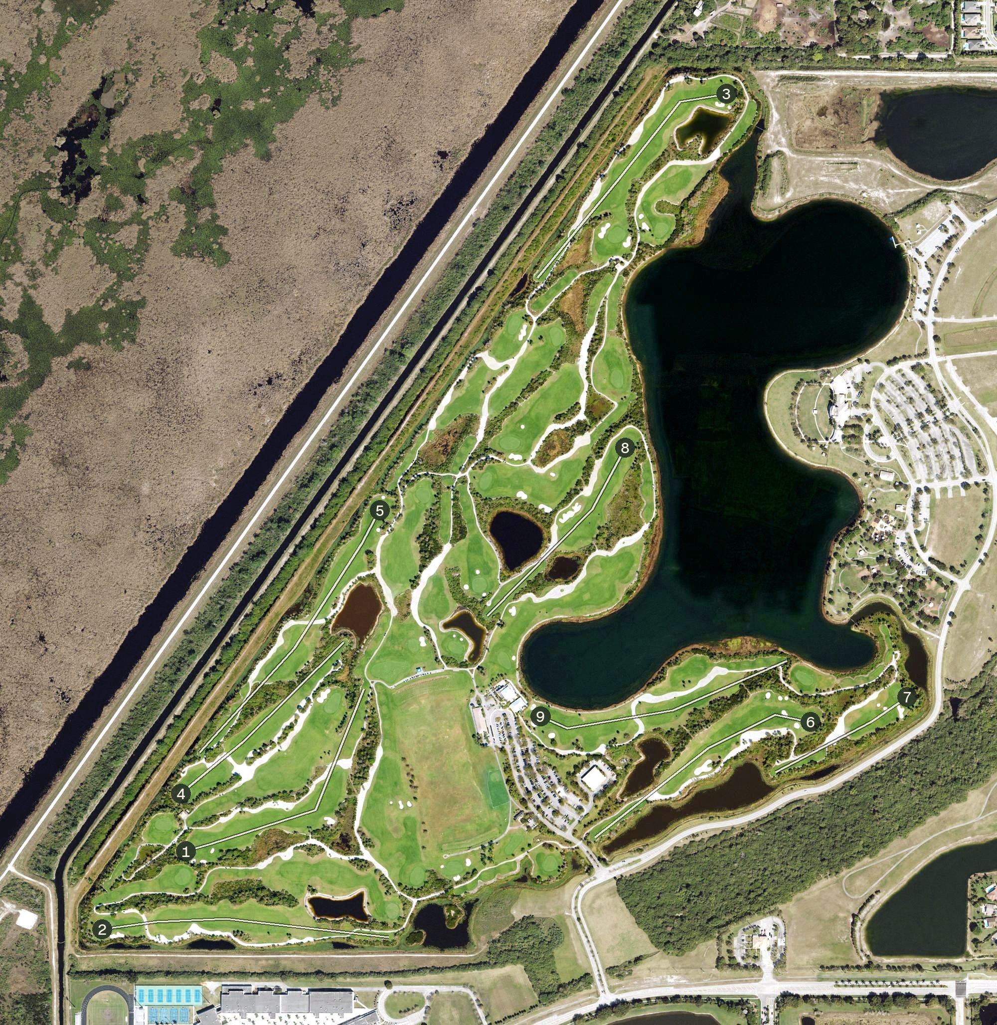 Aerial view of Osprey Point Public Golf Course, FL