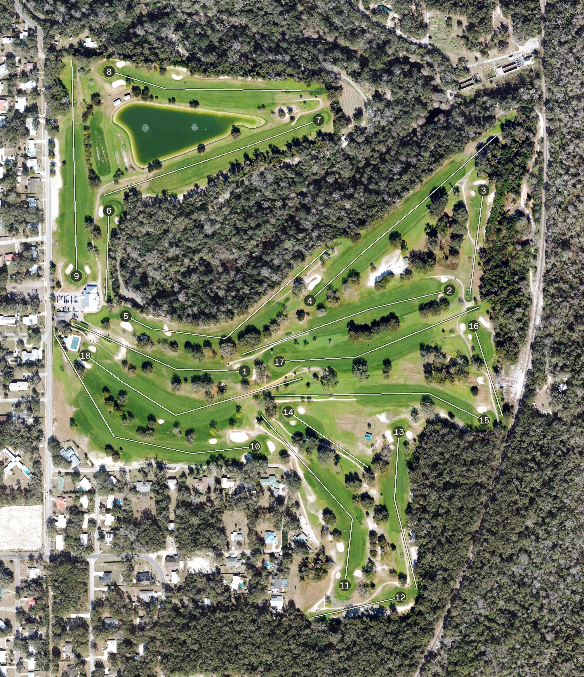 Aerial view of Palatka Golf Club, FL