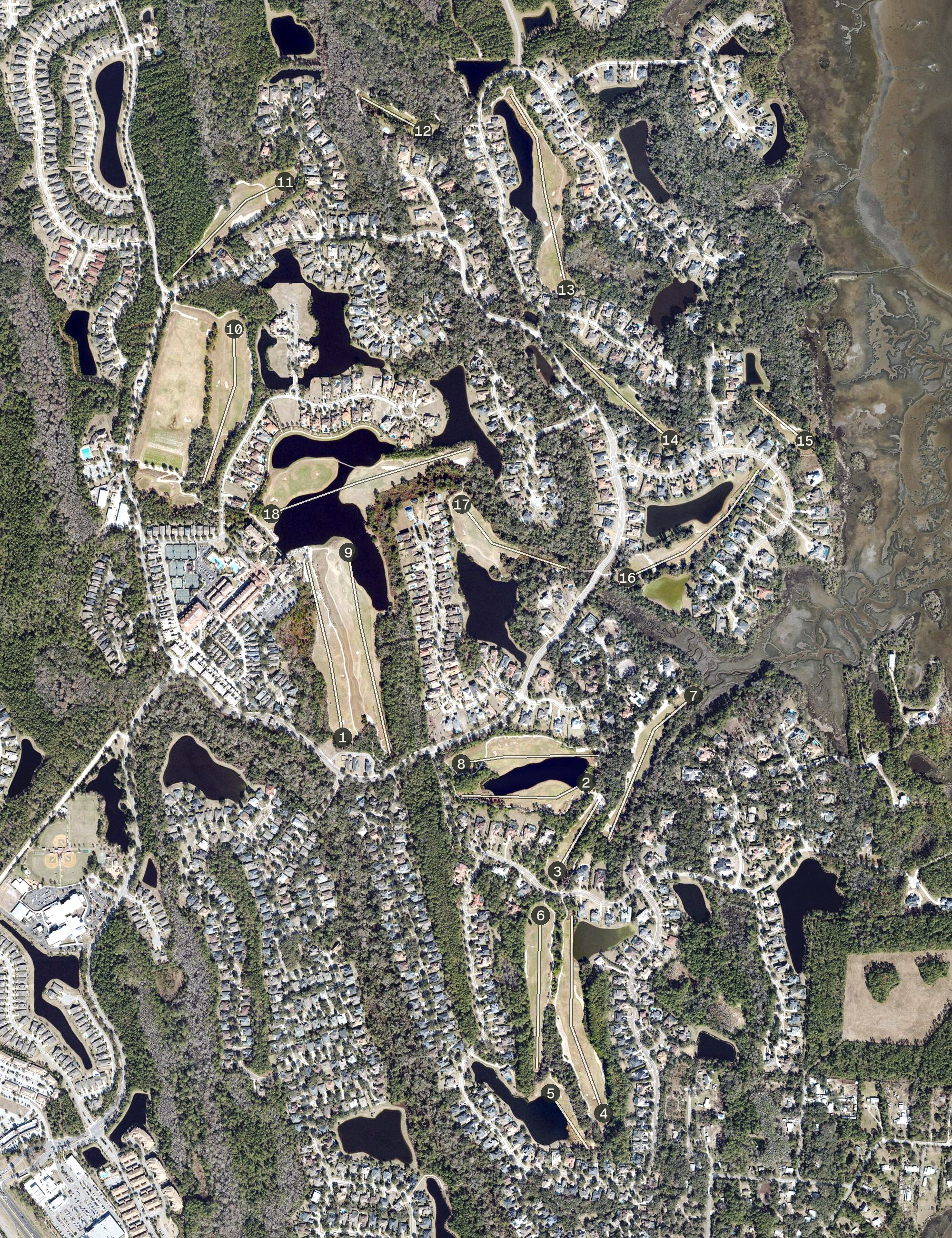 Aerial view of Palencia Golf Course, FL