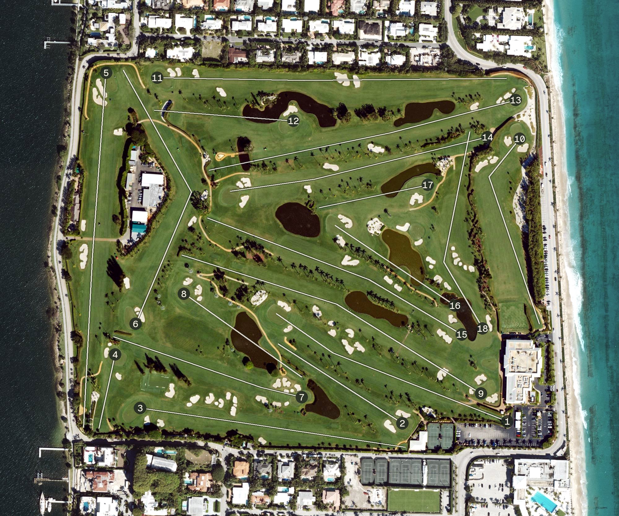 Aerial view of Palm Beach Club, FL
