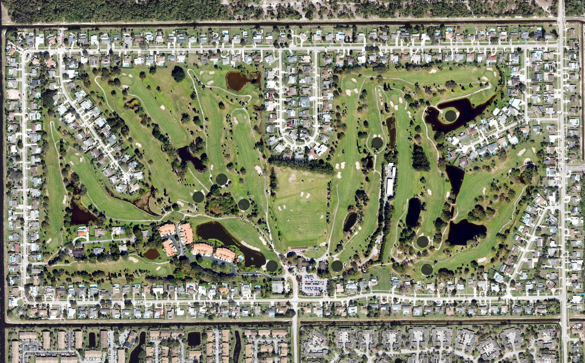 Aerial view of Palm Beach National Golf and Country Club, FL