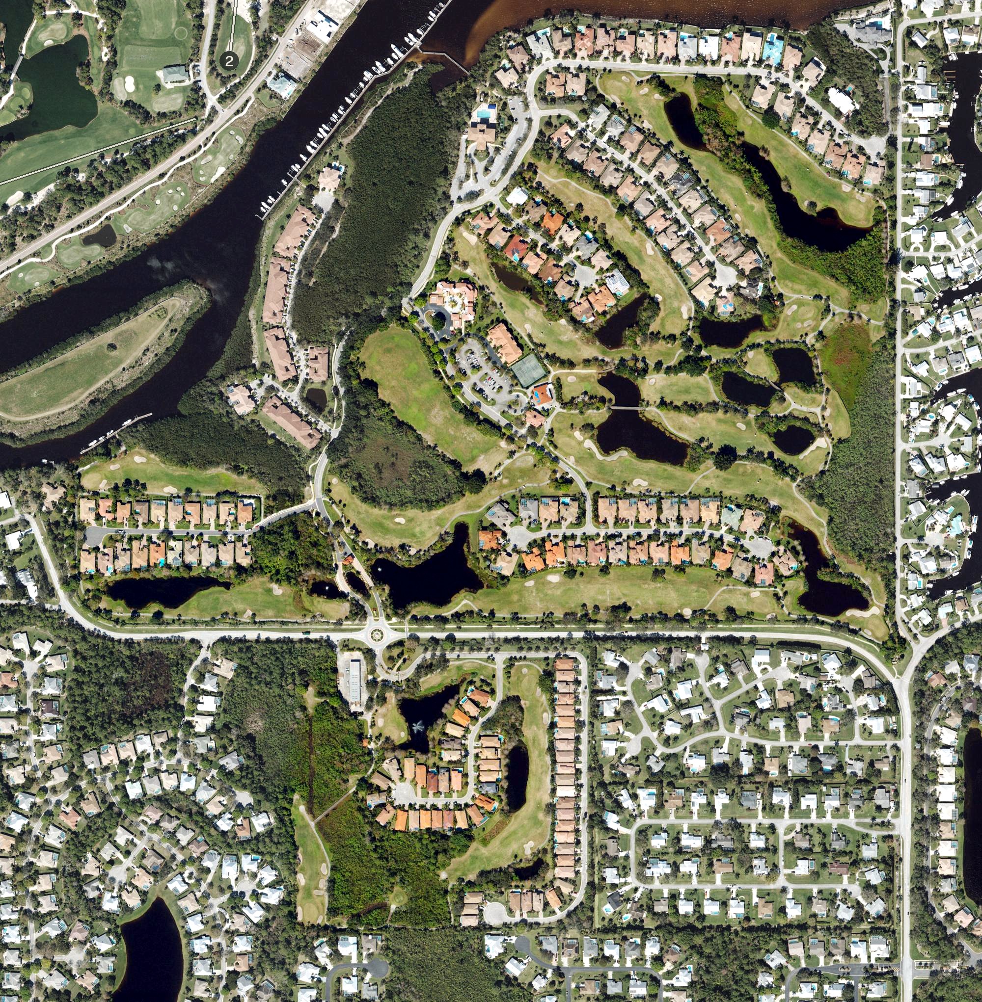 Aerial view of Palm Cove Golf & Yacht Club, FL