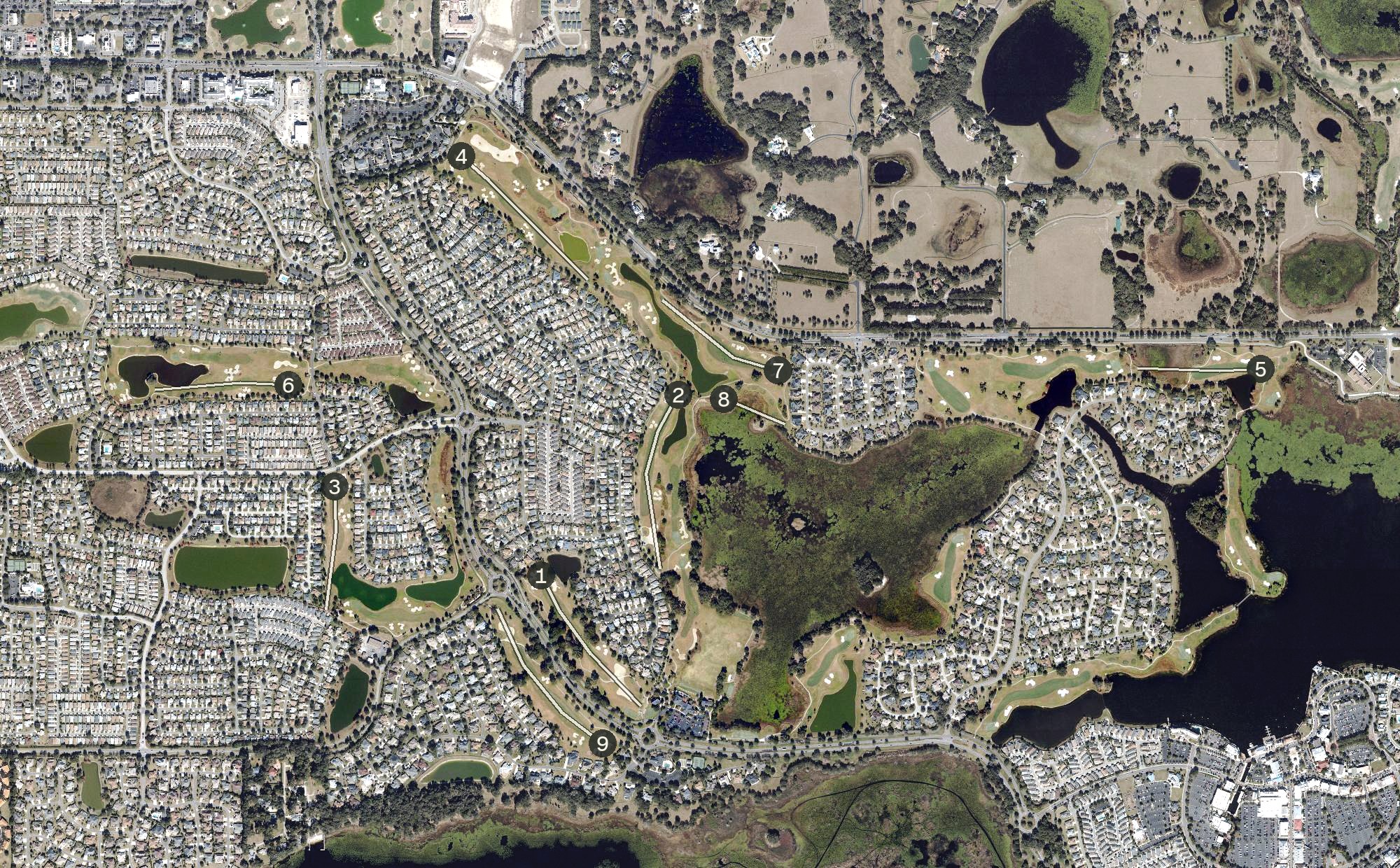 Aerial view of Palmer Legends Country Club (The Villages), FL